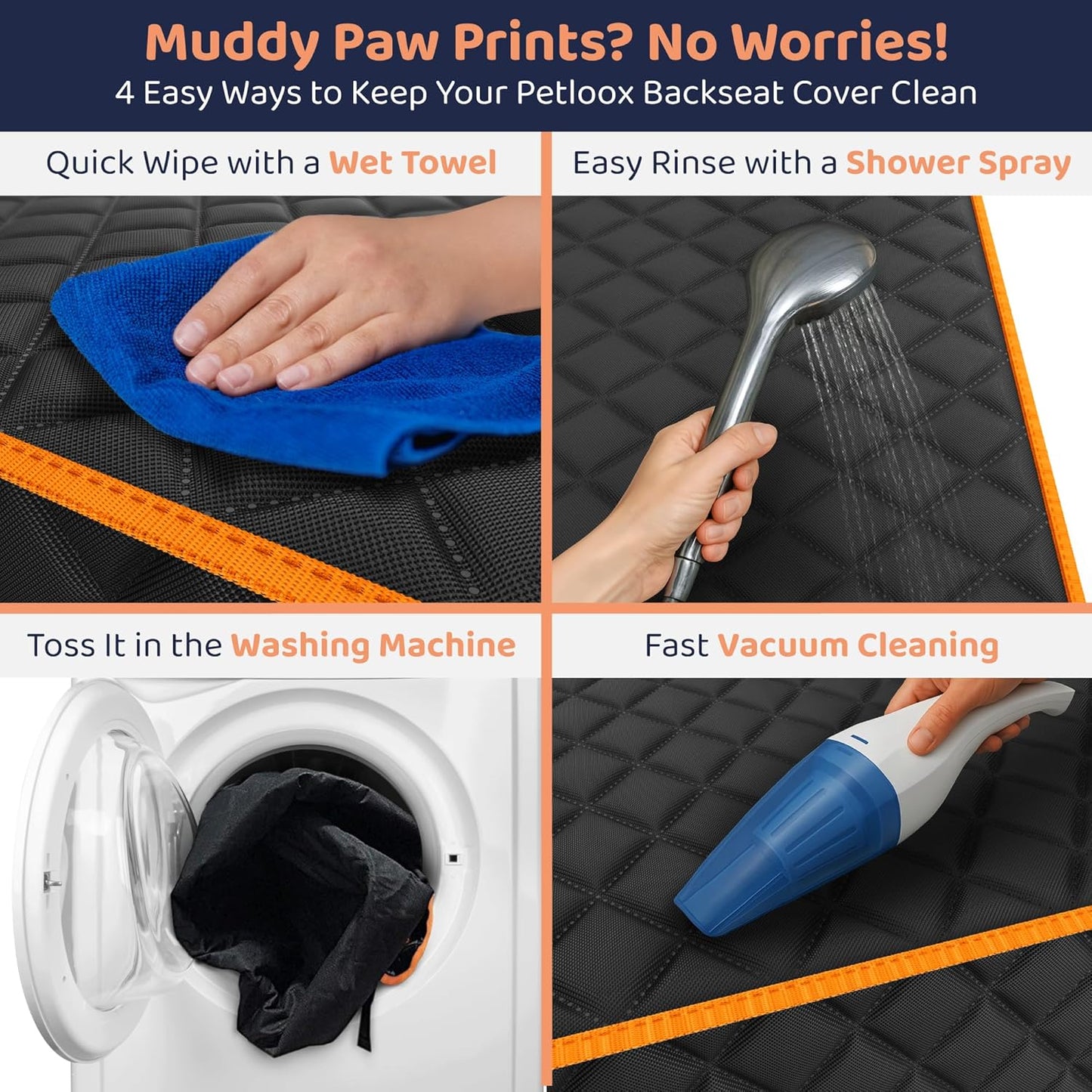 Dog Car Seat Cover for Back Seat, Waterproof Hammock for Car, SUV & Truck, Non-Slip Backseat Cover for Dogs, Heavy-Duty Dog Hammock Style Seat Protector Pets, Easy to Install & Clean - Pet Explorer