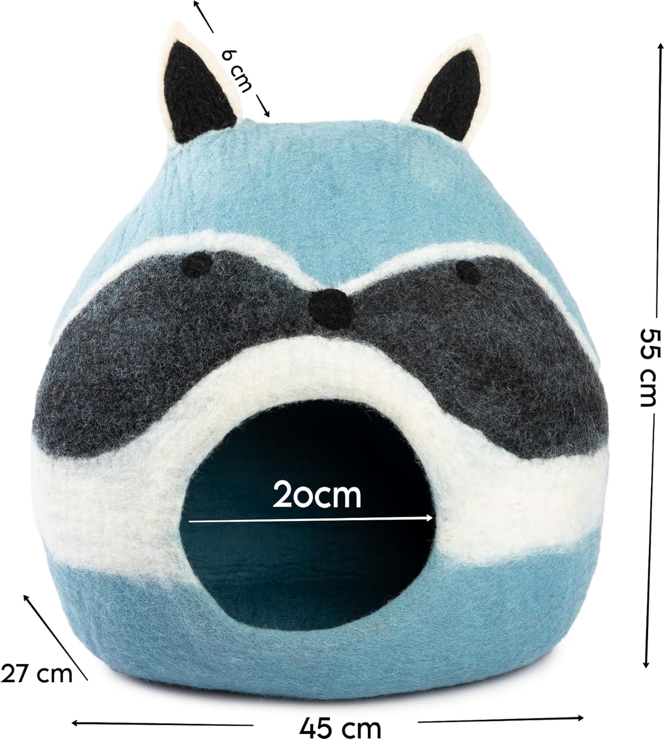 Luxurious Eco-Friendly Merino Wool Cat Cave Bed Sloth - Foldable Hideaway Pod for Indoor Cats - Premium Felt Kitten Beds - Covered Cat House for Ultimate Cozy Comfort by Woolygon - Pet Explorer