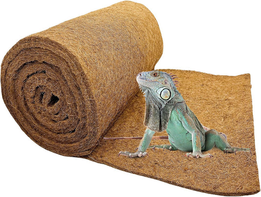Hamiledyi 157x15.7in Reptile Carpet Coconut Fiber Substrate Large Coco Liner Roll Lizard Cage Mat Natural Coco Fiber Bedding for Bearded Dragon Turtles Iguana Tortoise Pad Garden Decoration - Pet Explorer