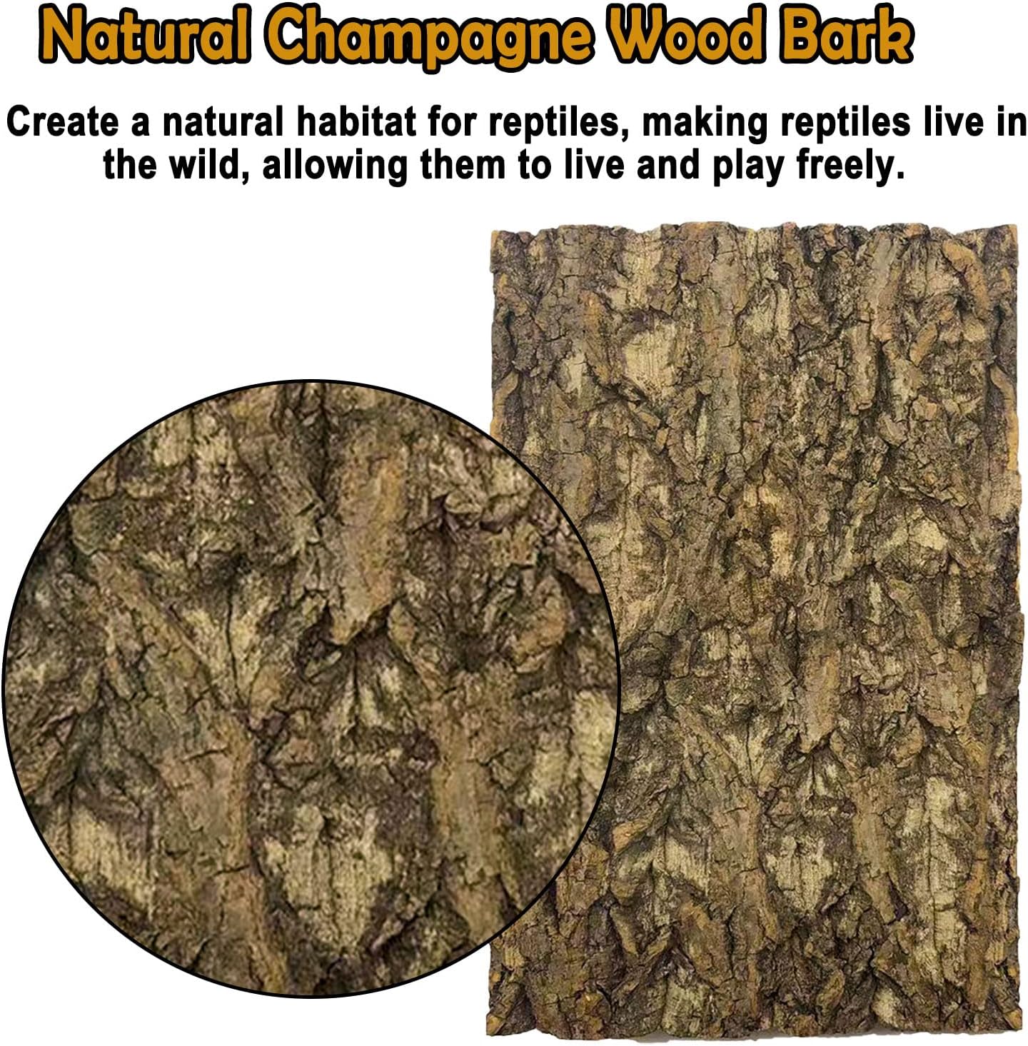 Tfwadmx 2Pcs Terrarium Cork Bark Background, 11.8"x7.8" Thickened Reptile Tank Tree Backdrop Wall Decor Habitat Climbing Mat Decoration for Lizard, Turtle, Gecko, Bearded Dragon, Frog, Chameleon - Pet Explorer