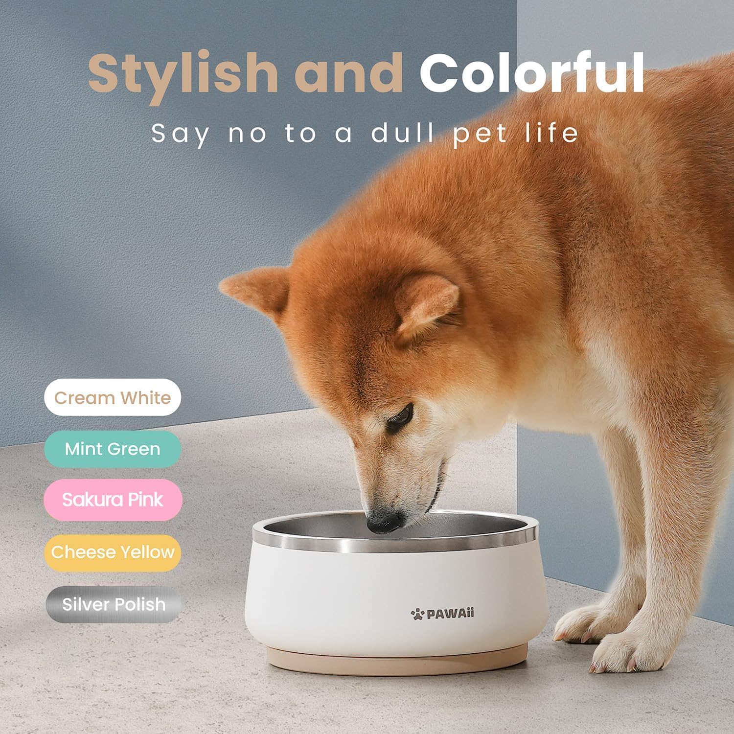 Pawaii Dog Food and Water Bowl with Non - Slip Rubber Base, Metal Insulated Stainless Steel Dog Bowls with ID Tag, Double - Wall, Durable and Dishwasher - Safe for All Dogs (34oz) - Pet Explorer