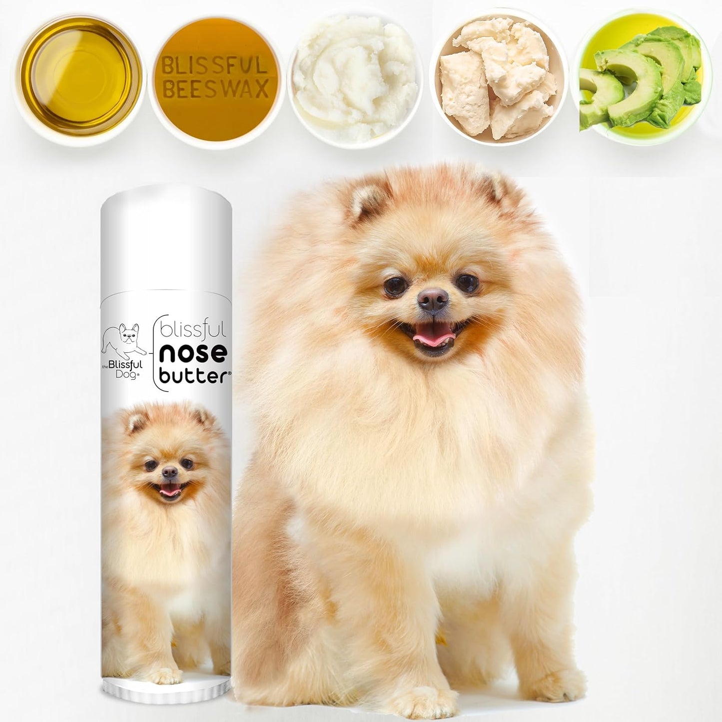 The Blissful Dog Pomeranian Nose Butter for Dry, Cracked Skin, Lick-Safe Dog Nose Balm with Moisturizing Shea Butter, Almond, Olive, and Essential Oils, Pet Supplies, Uncented, 0.50 oz. - Pet Explorer