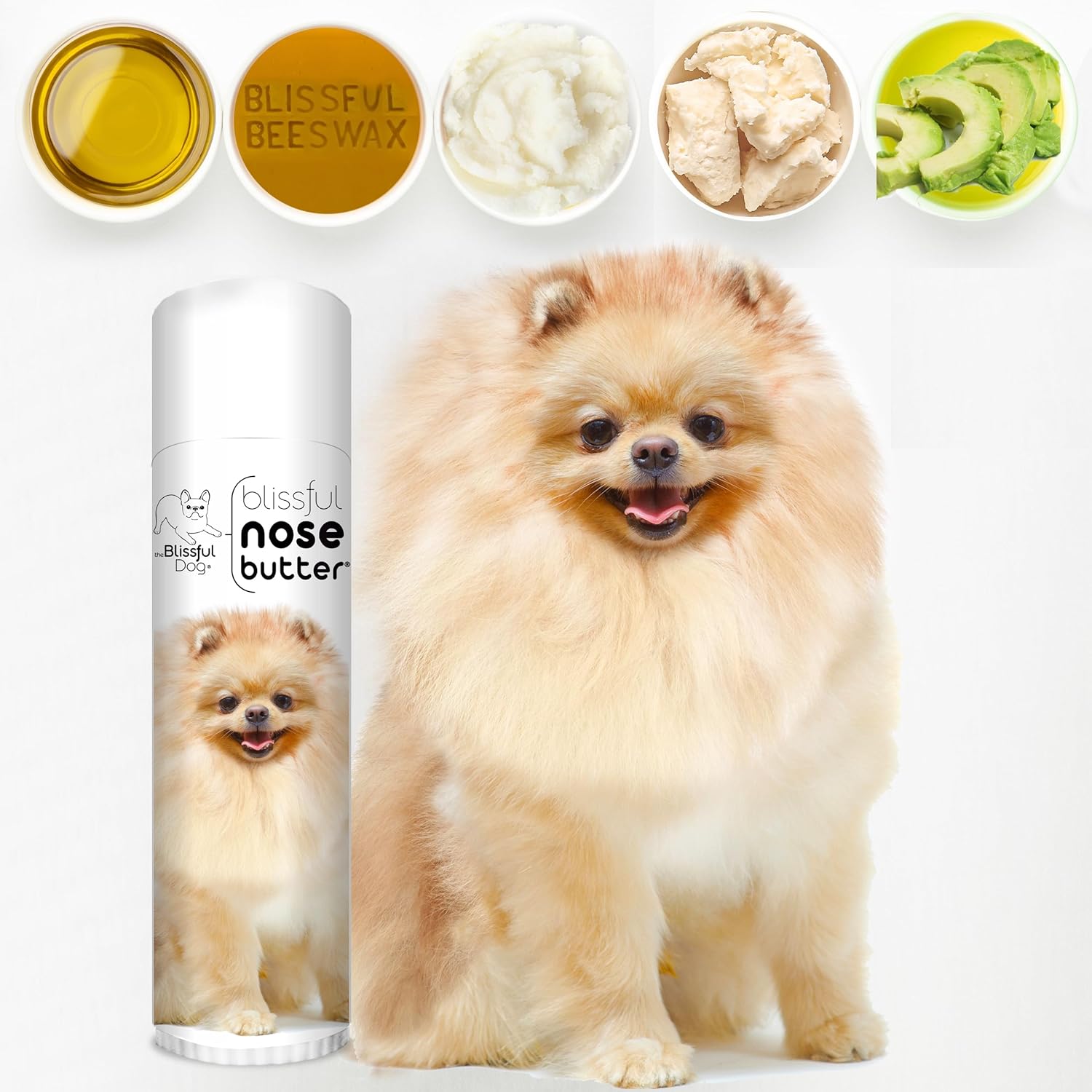 The Blissful Dog Pomeranian Nose Butter for Dry, Cracked Skin, Lick-Safe Dog Nose Balm with Moisturizing Shea Butter, Almond, Olive, and Essential Oils, Pet Supplies, Uncented, 0.50 oz. - Pet Explorer