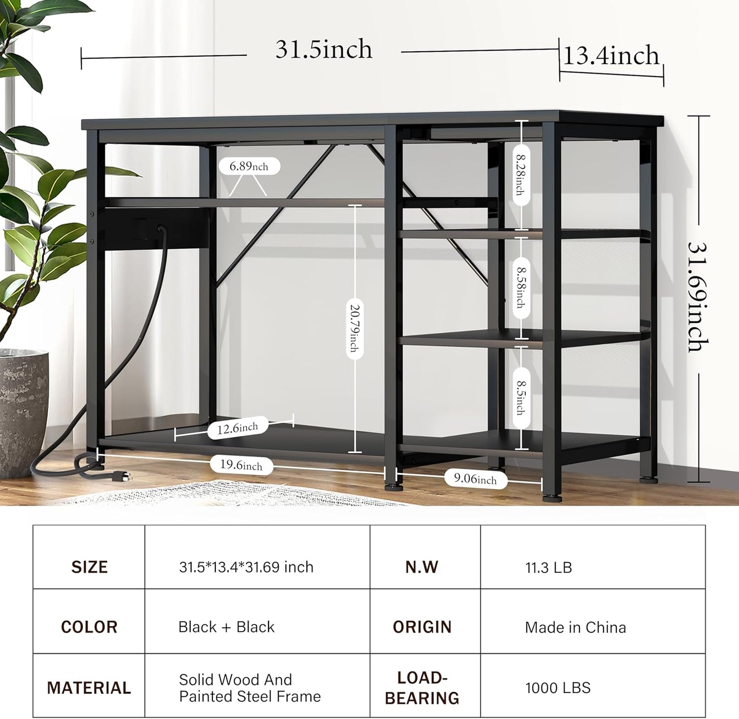 30-40 Gallon Aquarium Stand: Heavy Duty With Power Outlets and Cabinet for Tank Accessories Storage - Metal Frame, 1000LBS Capacity, Suitable for Fish & Reptile Terrariums - Pet Explorer