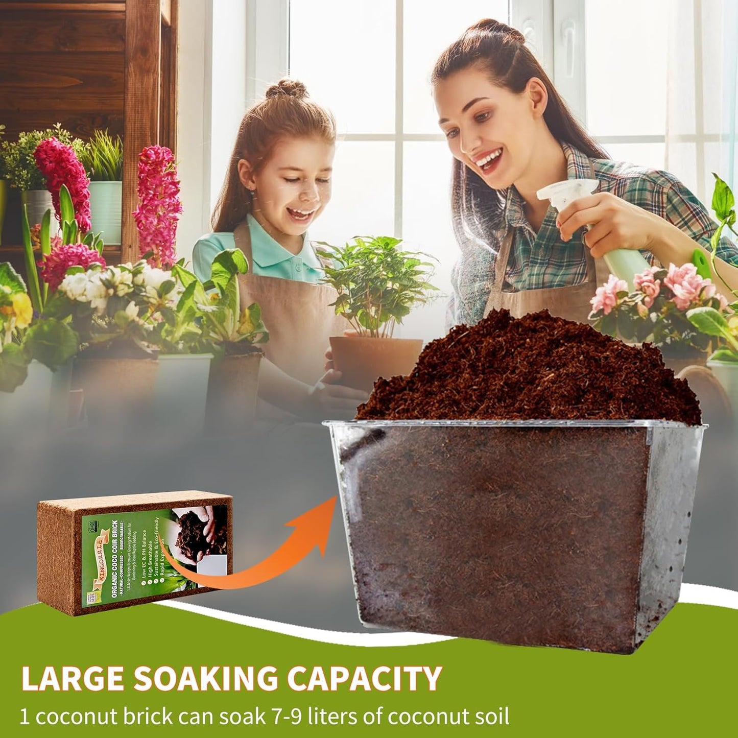 Coco Coir Brick for Plants- 1 Pack,1.4lbs 100% Organic Coconut Coir Soil Neutral pH, for Plant Growth and Root Developmentfor Growing Vegetables & Ideal Reptile Bedding (1) - Pet Explorer