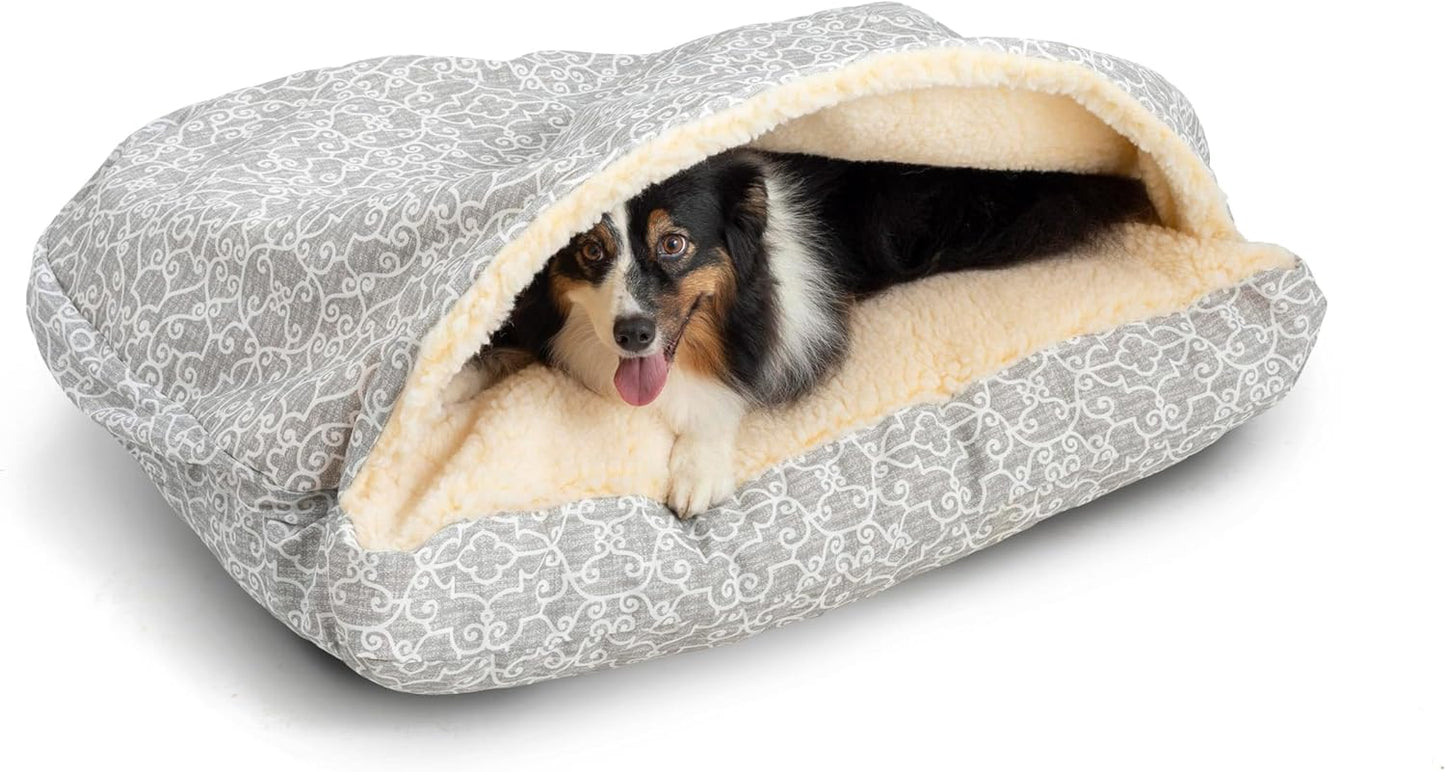 Snoozer Pet Products Luxury Rectangle Cozy Cave, Wag Collection, Small, Ramey Gray - Pet Explorer