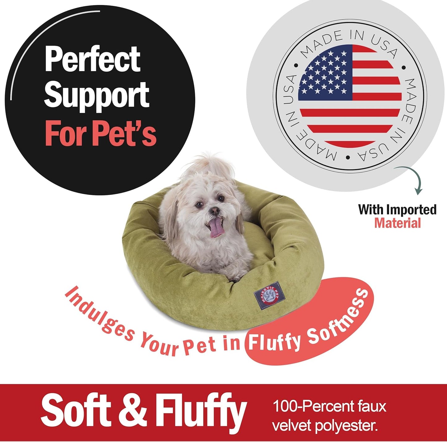 Majestic Pet Villa 24 Inch Shredded Memory Foam Dog Bed for Small Sized Dogs 24x19x7 Inch–Orthopedic Dog Bed-Durable Pet Bed - Washable Small Pet Bed with Head Support-Apple - Pet Explorer