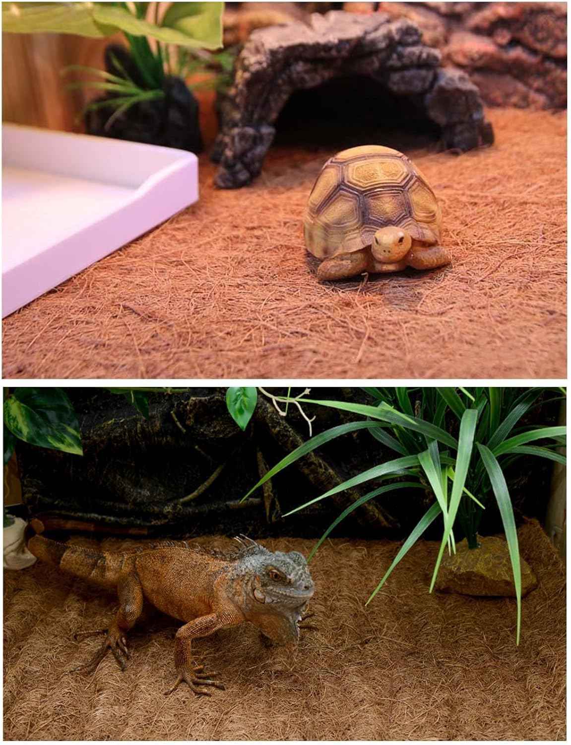 Hamiledyi Reptile Carpet Natural Coconut Fiber Tortoise Carpet Mats for Pet Terrarium Liner Reptile Supplies for Lizard Snake Chameleon Turtle Bedding Bunny Rabbit Mat (15 x Sheets)