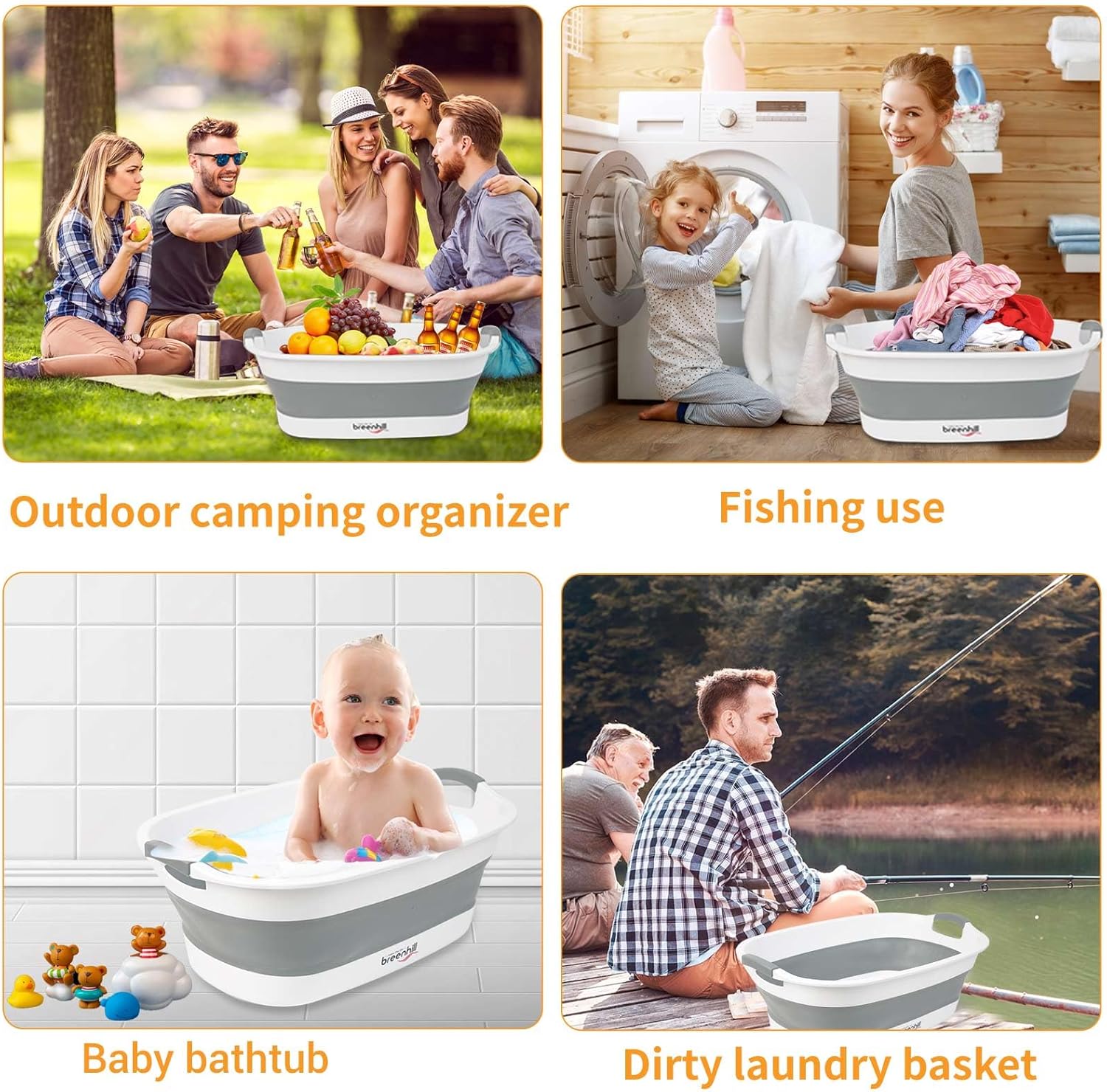 Collapsible Dog Bath Tub for Small Dogs & Cats, Portable Puppy Bath Tub with Water Drain Plug, Space Saving Foldable Pet Bathtub for Indoor & Outdoor Use, Grey - Pet Explorer