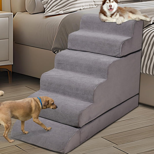 24-30inches High Dog Stairs & Steps for High Beds Tall, LitaiL 29inch 6 Steps Pet Stairs/Steps for High Beds Large Dogs, Non-Slip Dog Ramps for Small Dogs, for Older Cats - Pet Explorer