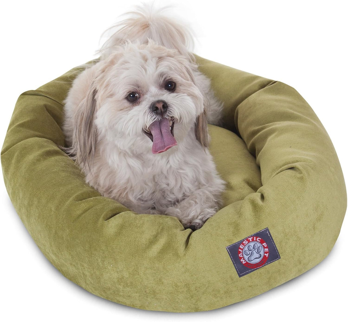 Majestic Pet 32 Inch Micro Velvet Calming Dog Bed Washable 32x23x7 (inch) – Cozy Soft Round Donut Dog Bed with Spine for Head Support - Pet Bed Medium - Storm - Pet Explorer