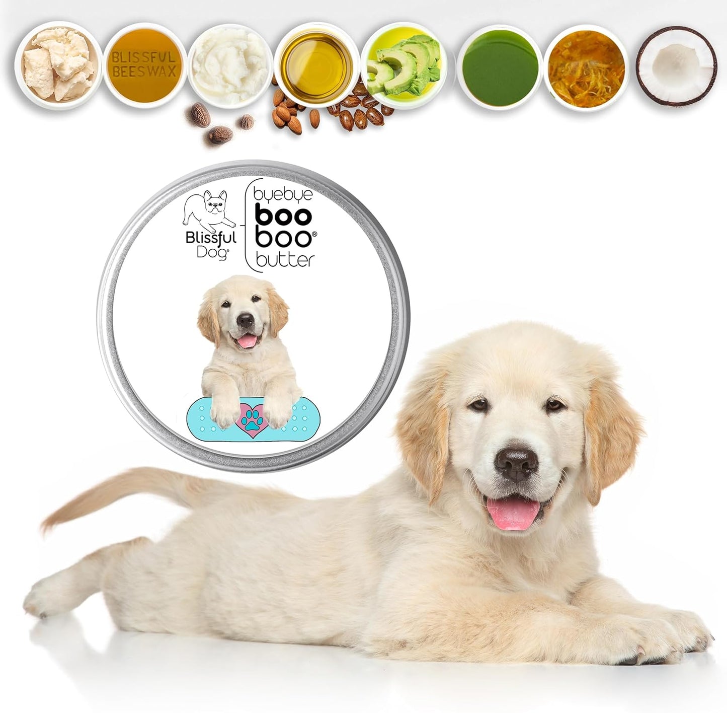 The Blissful Dog 8 oz TIN Golden Retriever Booboo Butter - Pet Explorer