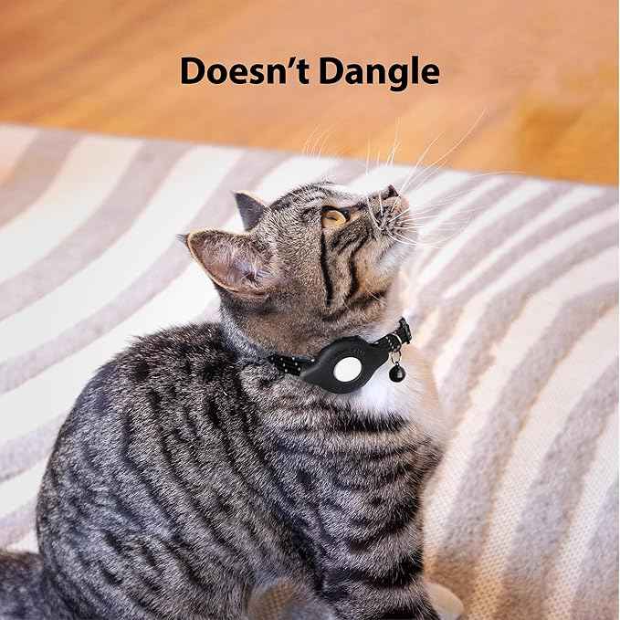 AirTag Cat Collar Breakaway - TagVault™ - Secure AirTag Cat Collar, Ultra-Compact, Doesn't Dangle, Refelective, Bell | Elevation Lab (with Collar)