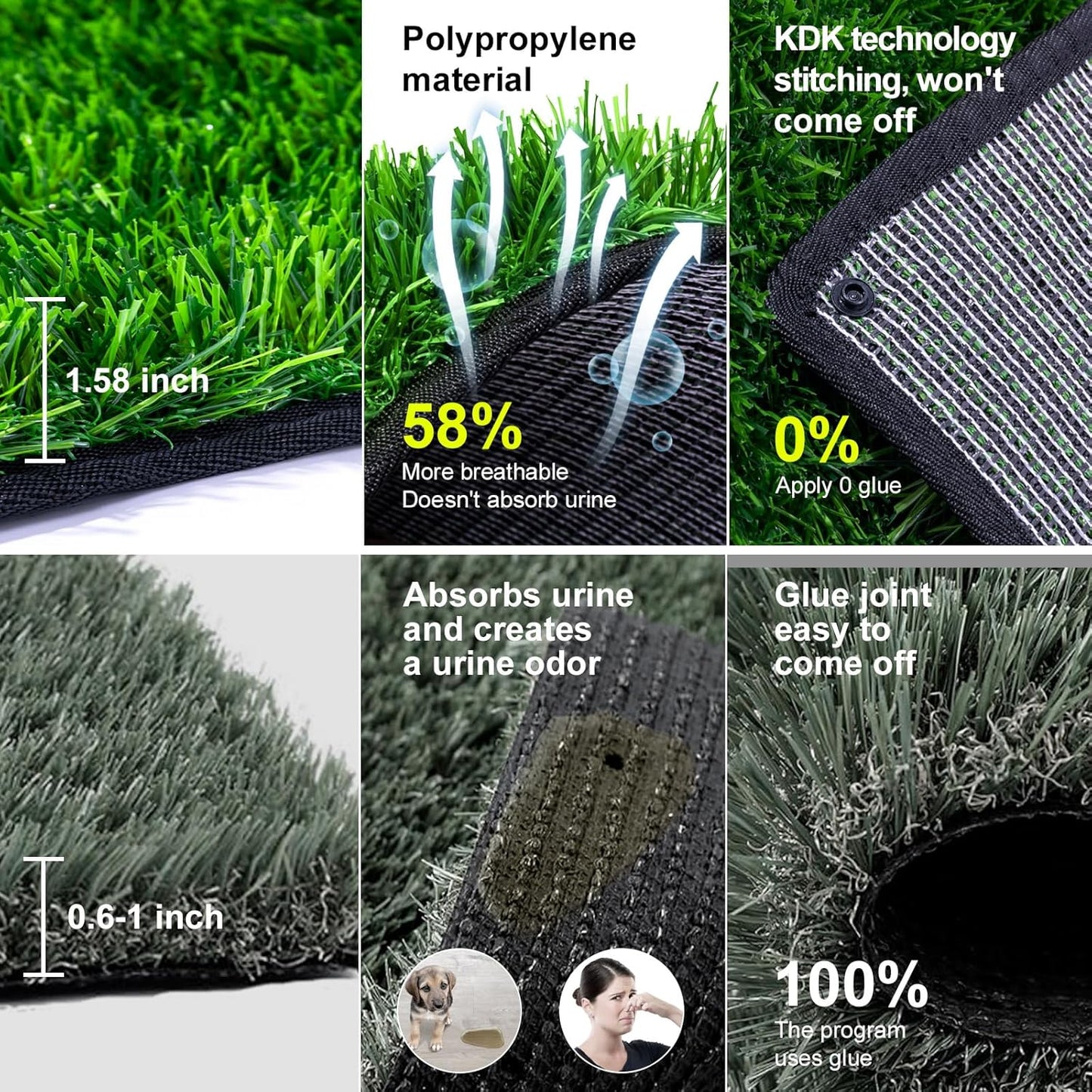 Pee Pads for Dogs with Fake Grass, 27" x 21" Indoor Artificial Grass for Dogs Potty, Lawn Pee Pads for Doggie Washable, Reusable and Lawn for Replacement, Puppy Training Litter Box for Outdoor Patio - Pet Explorer