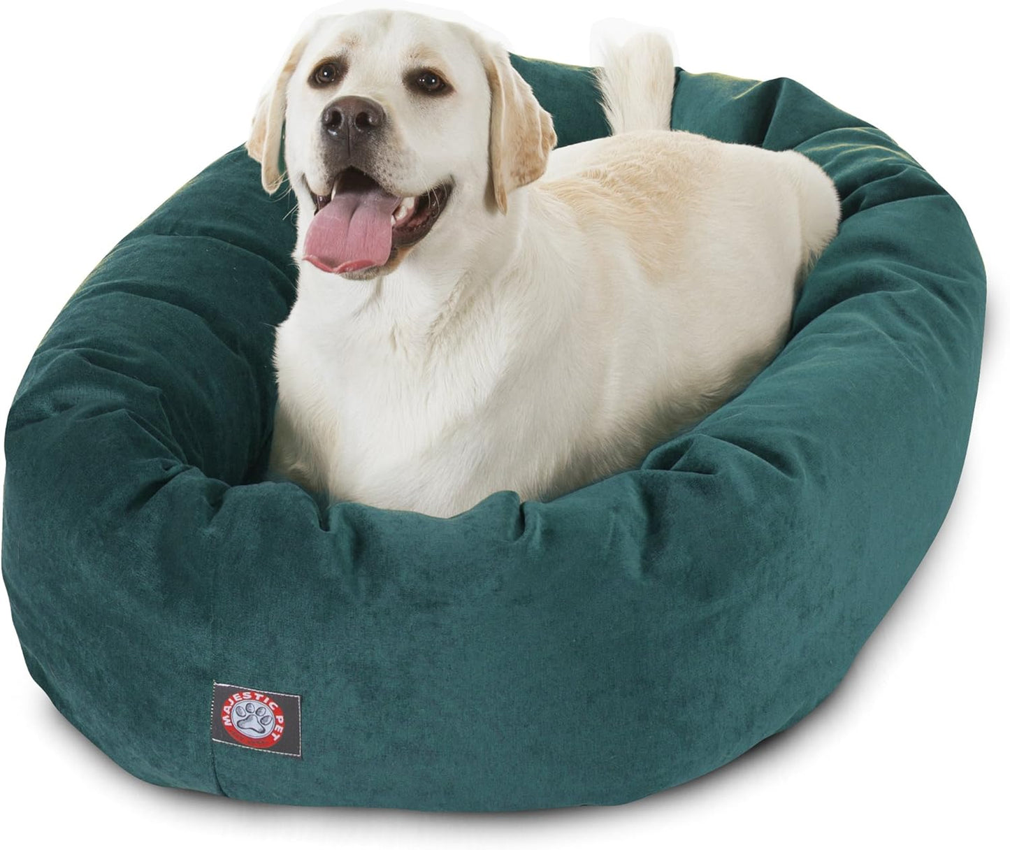 Majestic Pet 40 Inch Micro Velvet Calming Dog Bed Washable 40x29x9 (inch) – Cozy Soft Round Donut Dog Bed with Spine for Head Support - Pet Bed Large – Marine (2025) - Pet Explorer