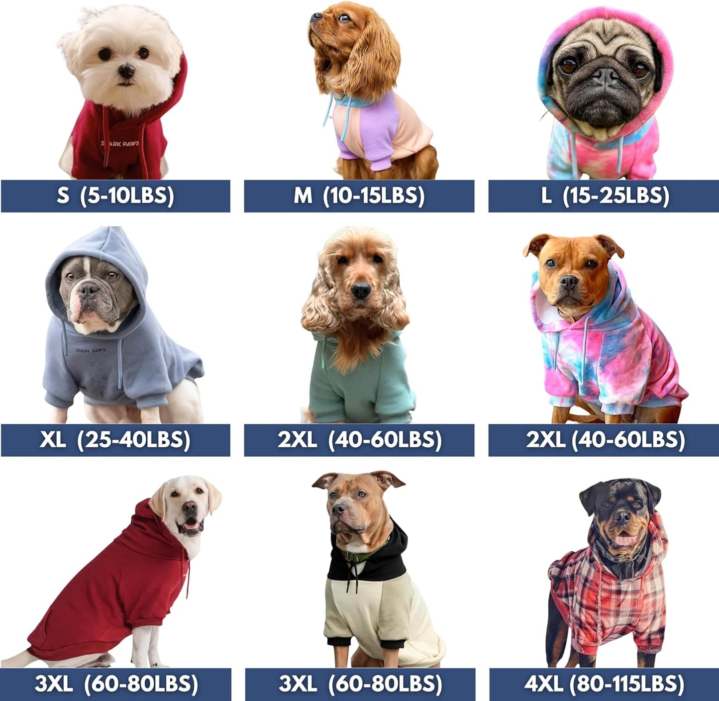Spark Paws Dog Hoodie – Premium Dog Sweater for Small, Medium, and Large Dogs | Warm Outfits for French Bulldogs, Pitbull, Puppy, Winter Jacket Alternative - Green Skydye, 3XL