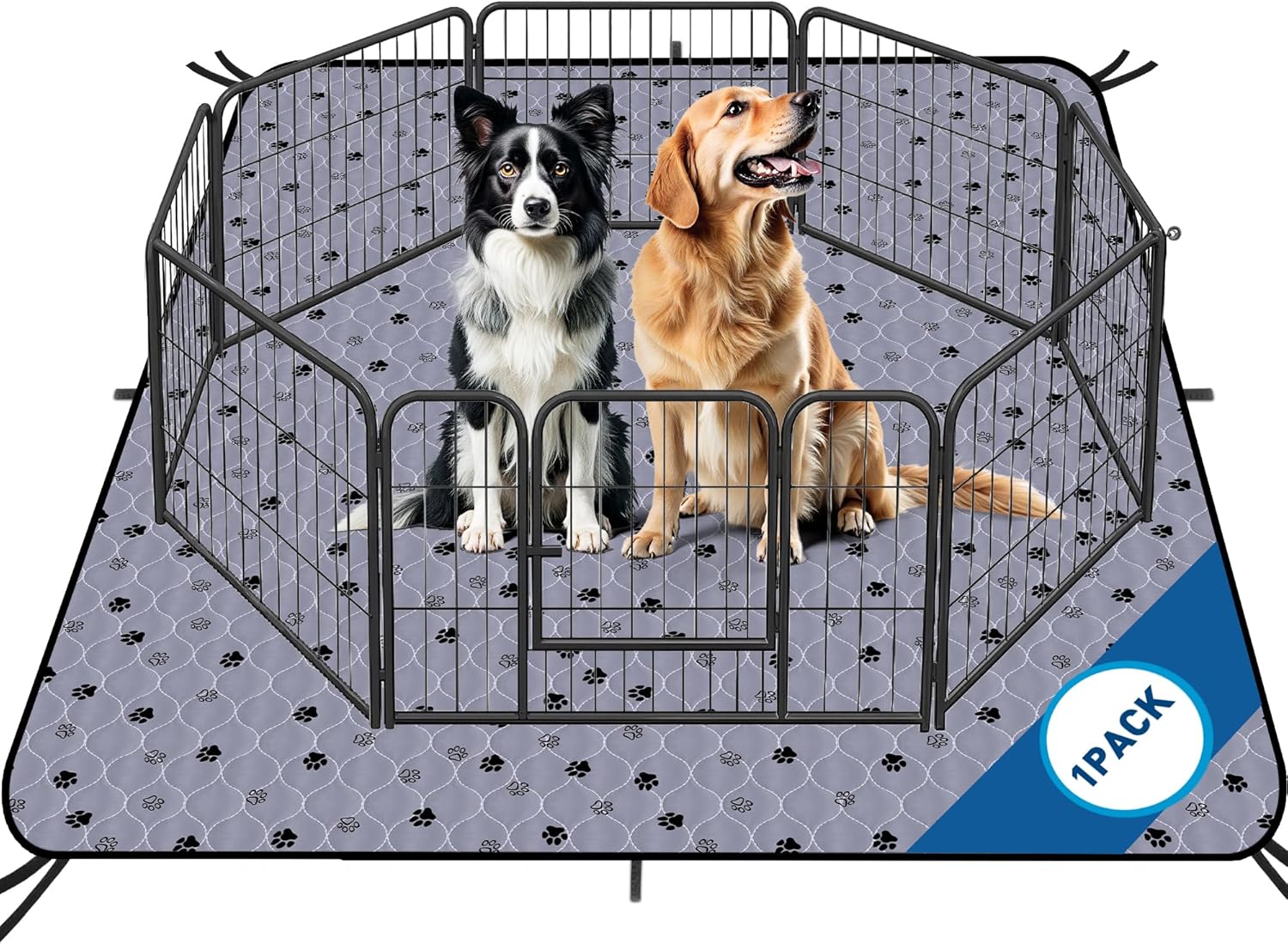 Fostanfly Washable Dog Pee Pads Extra Large 72''x80'' Instant Absorb Training Pads, Non-Slip Pet Playpen Mat Waterproof Reusable Floor Mat for Puppy/Senior Dog, Housebreaking & Incontinence - Pet Explorer