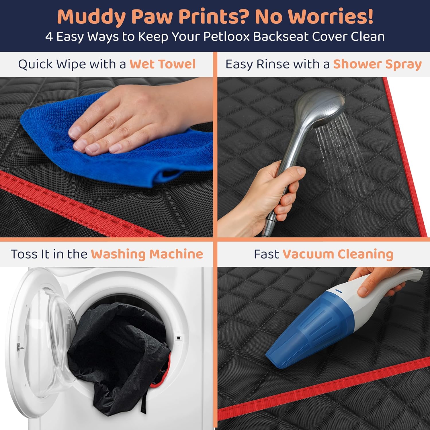 XL Dog Car Seat Cover for Back Seat, Waterproof Hammock for Car, SUV & Truck, Non-Slip Backseat Cover for Dogs, Heavy-Duty Dog Hammock Style Seat Protector Pets, Easy to Install & Clean - Pet Explorer