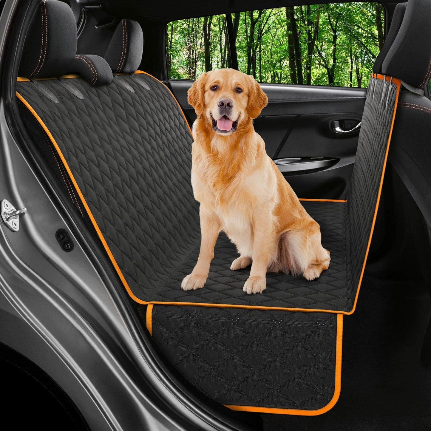 XL Dog Car Seat Cover for Back Seat, Waterproof Hammock for Car, SUV & Truck, Non-Slip Backseat Cover for Dogs, Heavy-Duty Dog Hammock Style Seat Protector Pets, Easy to Install & Clean - Pet Explorer