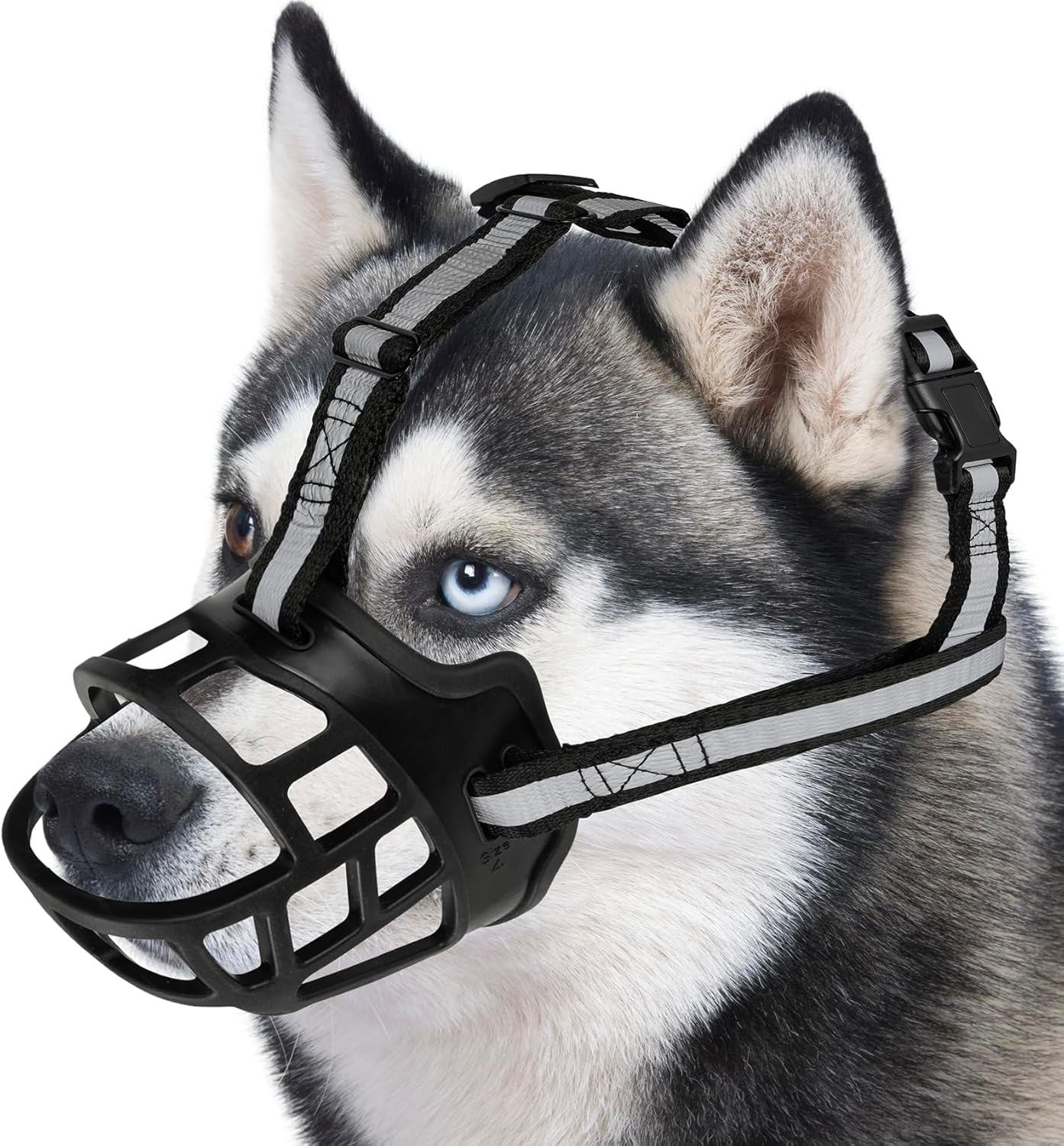 Dog Muzzle for Large Dogs, Breathable Basket Muzzles for Small, Medium and X-Large Aggressive Dog, Allows Panting Drinking, Suitable for Grooming Trimming Training (2, Blacks) - Pet Explorer