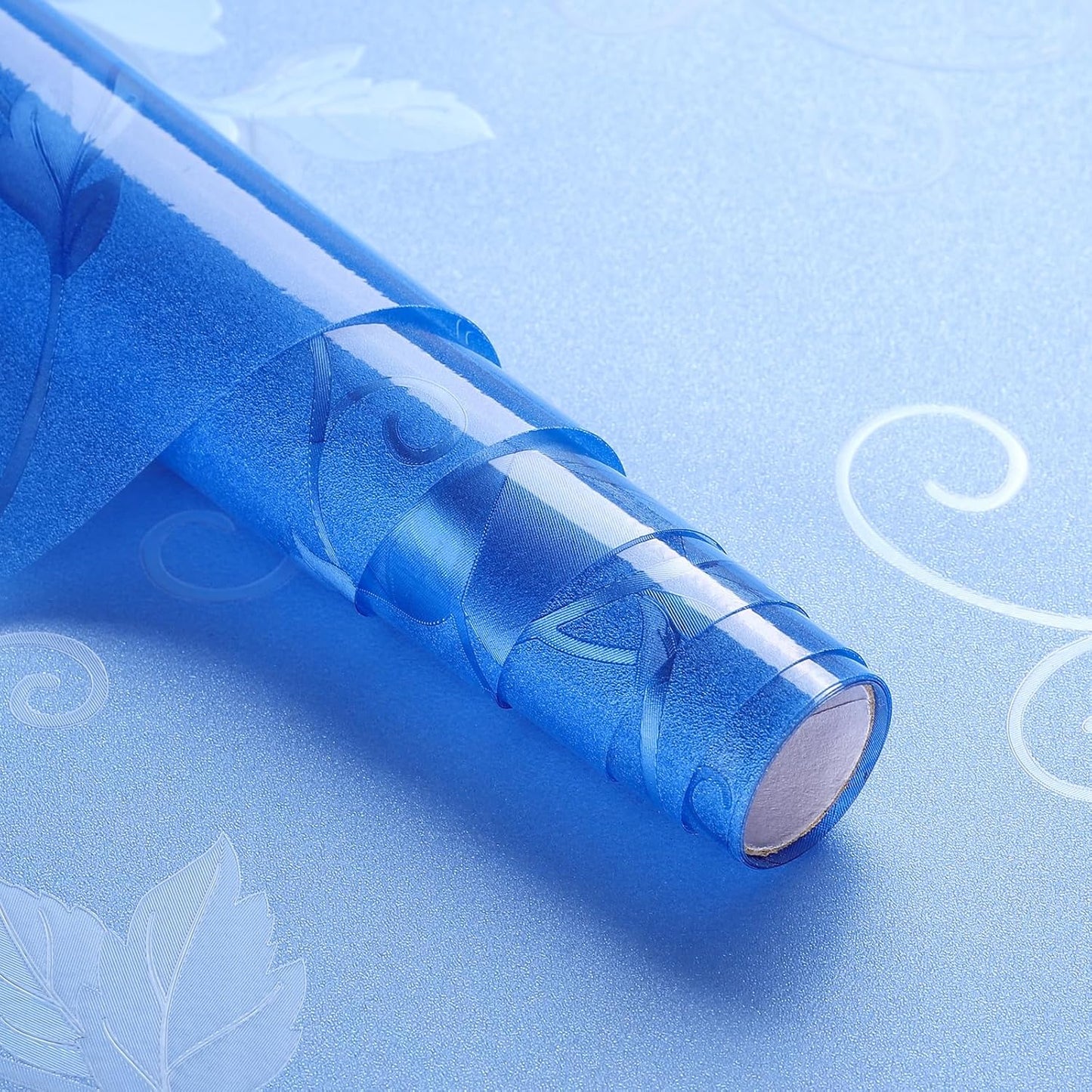 Aquarium Background Paper, Blue Fish Tank Backdrop Wallpaper Electrostatic Adhesive, No Glue, Easy to Install, Reusable (13.7" H × 43.3" L, Translucent) - Pet Explorer