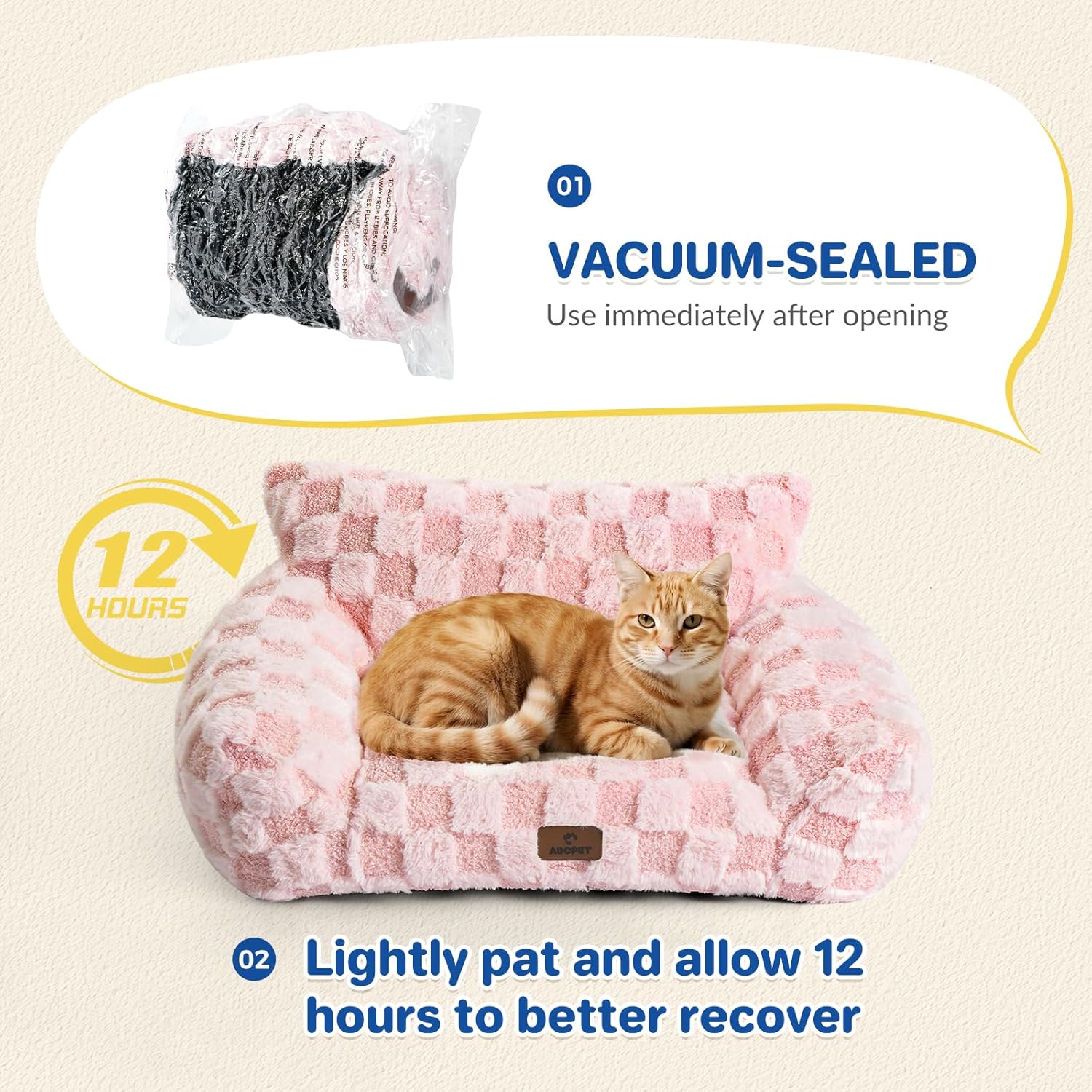 Cat Bed Cats Couch for Puppy and Kitten, Fluffy Pet Couch Small Dog Sofa Bed, Supportive Cat Sofa for Indoor Cats, Washable Cover & Non-Slip, 26 inch, Pink - Pet Explorer