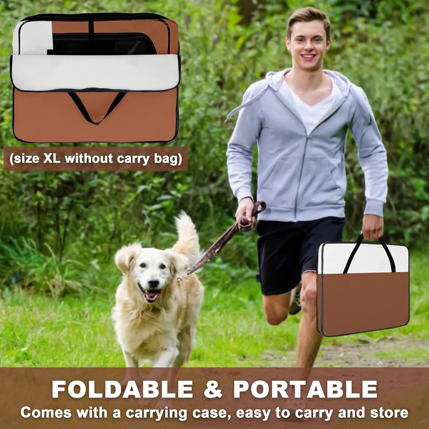 Dog Playpen, Portable Pet Play Pen for Cat, Puppies, Rabbits, Chickens, Foldable Large-Capacity Pet Tent for Indoor/Outdoor Travel Camping Brown - Pet Explorer