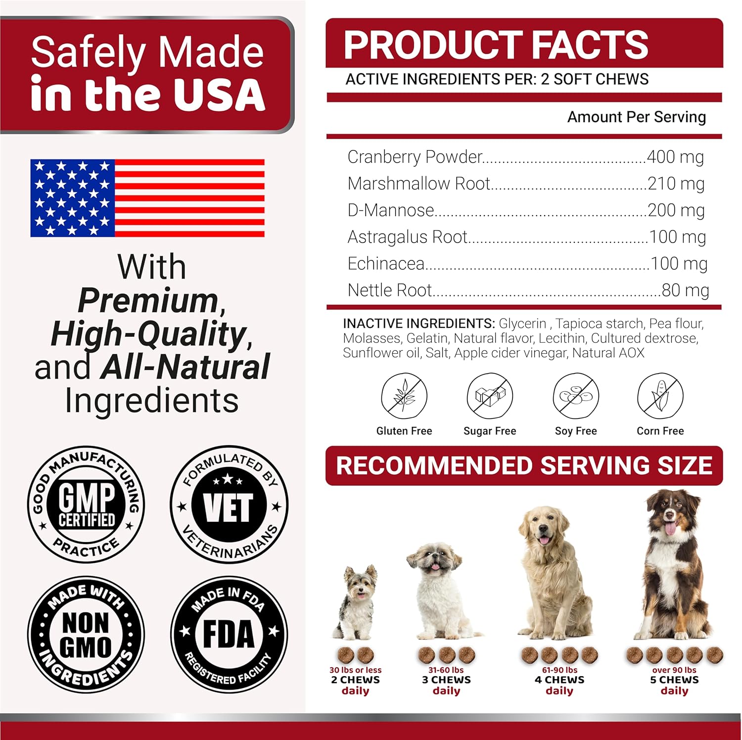 Dog UTI Treatment - 170 Treats - Cranberry Supplement for Dogs - Bladder Control - Urinary Tract Infection Treatment - UTI Medicine Multivitamin - Vitamins and Supplements - Made in USA - Pet Explorer