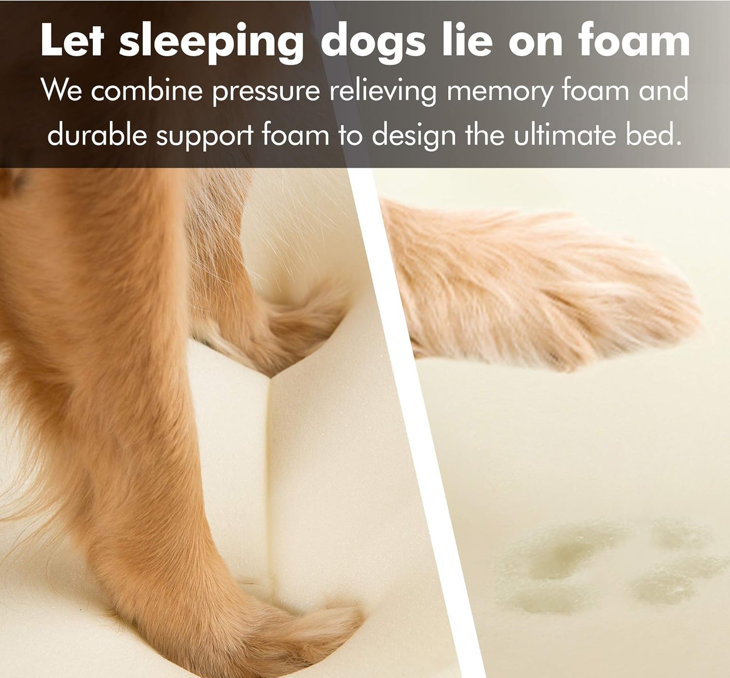 Friends Forever X-Large Dog Bed, Orthopedic Dog Sofa Memory Foam Mattress, Calming Dog Couch Bed, Wall Rim Pillow, Water Resistant Liner, Washable Cover, Non-Slip Bottom, Chester, X-Large Khaki Beige - Pet Explorer