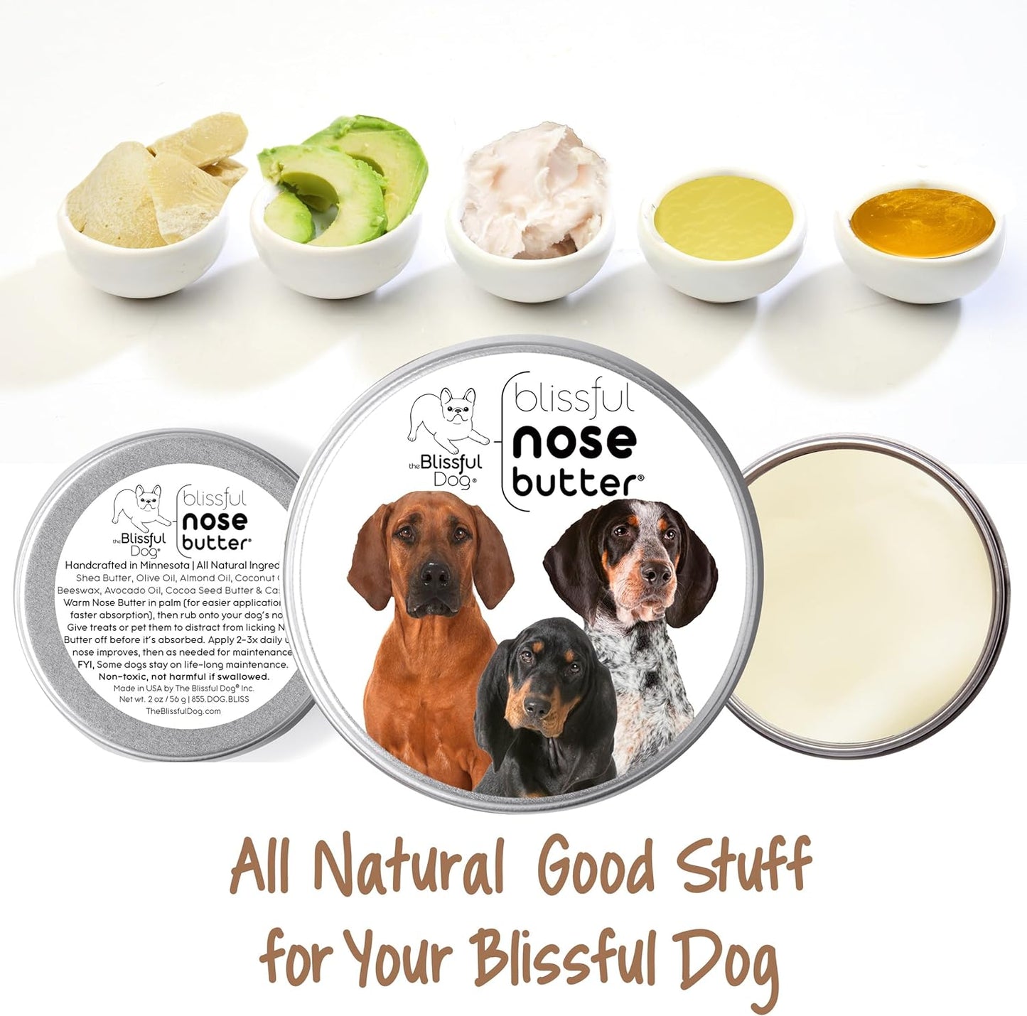 The Blissful Dog Coonhound Unscented Nose Butter, 2-Ounce - Pet Explorer