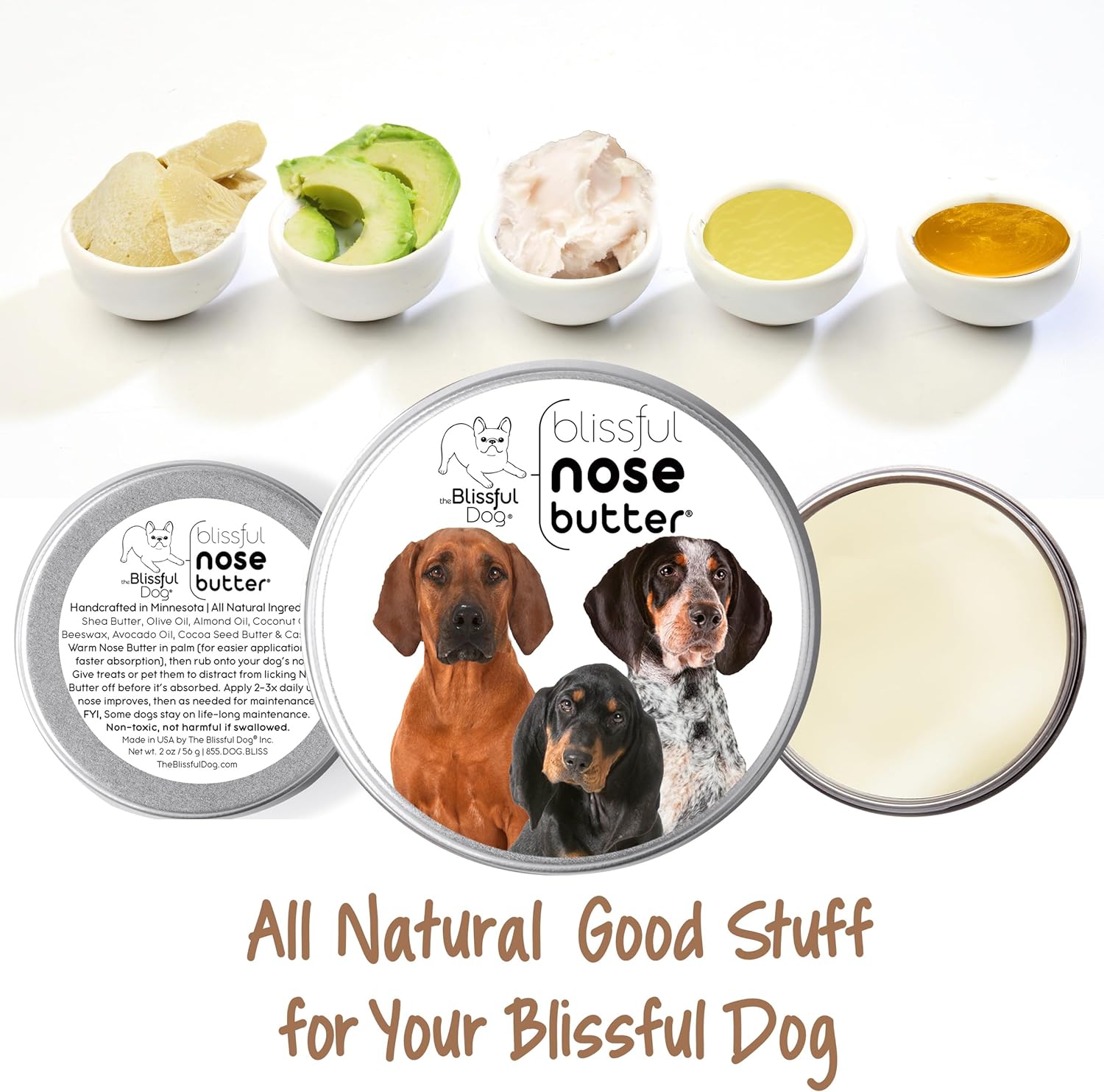 The Blissful Dog Coonhound Unscented Nose Butter, 2-Ounce - Pet Explorer
