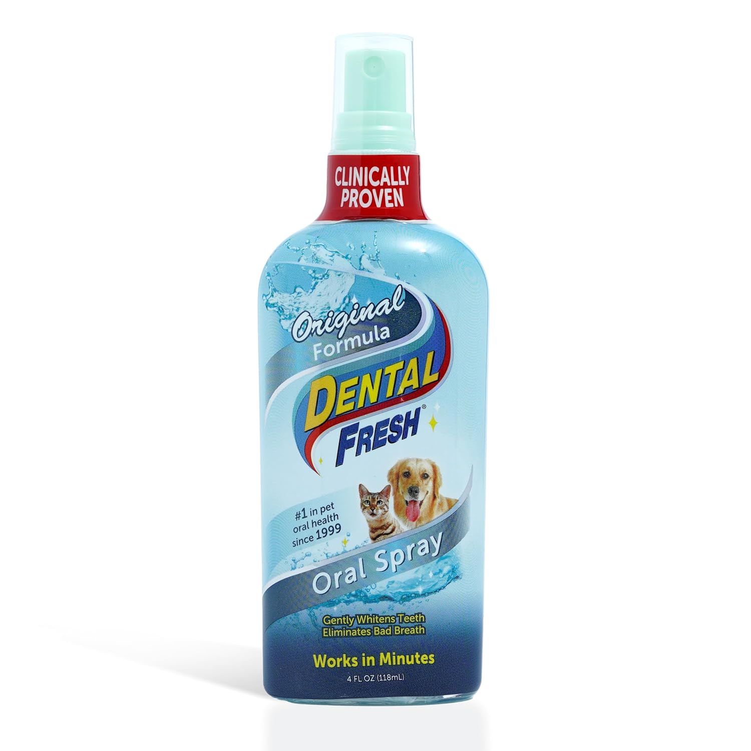 Dental Fresh Oral Spray for Dogs and Cats, Eliminates Bad Breath and Protects Their Teeth & Gums, 4 Fl Oz. - Pet Explorer
