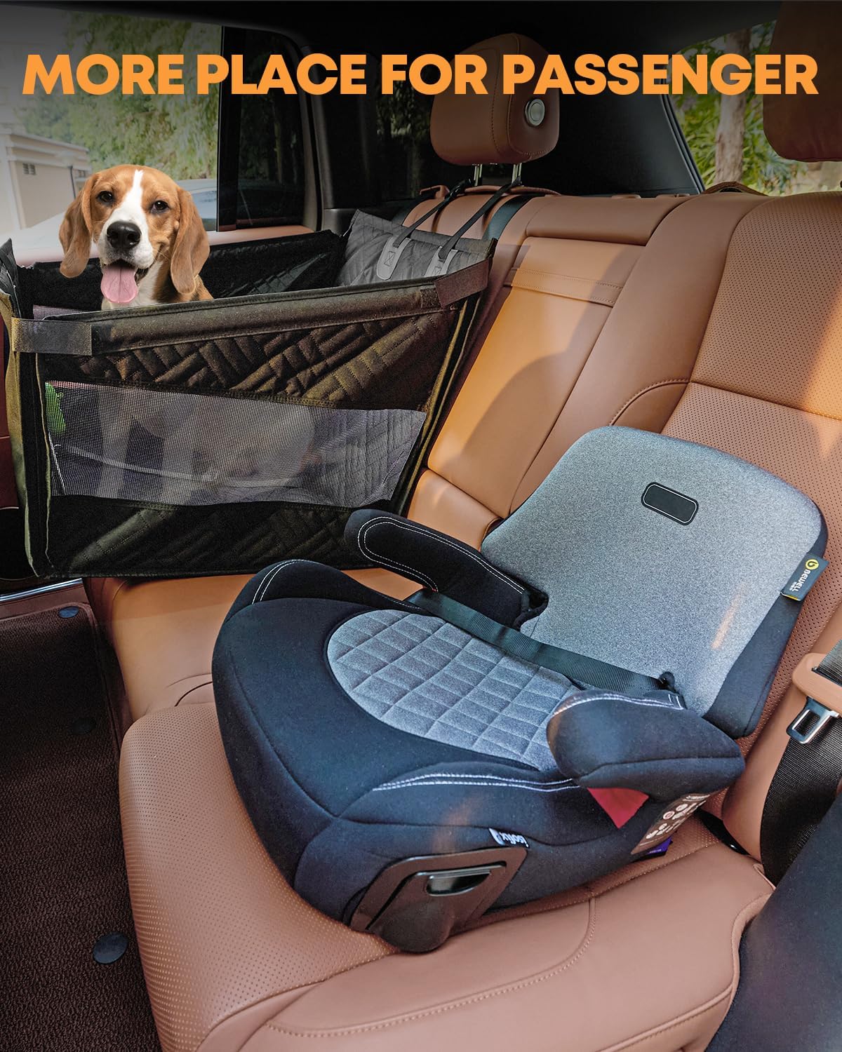 Kohree Dog Car Seat Cover for Small Dogs, Hard Bottom Dog Car Seat Cover for Back Seat with Upgraded PVC Pipe, Waterproof 900D Car Hammock for Dogs Pet Back Seat Extender for Cars SUV Truck-S - Pet Explorer