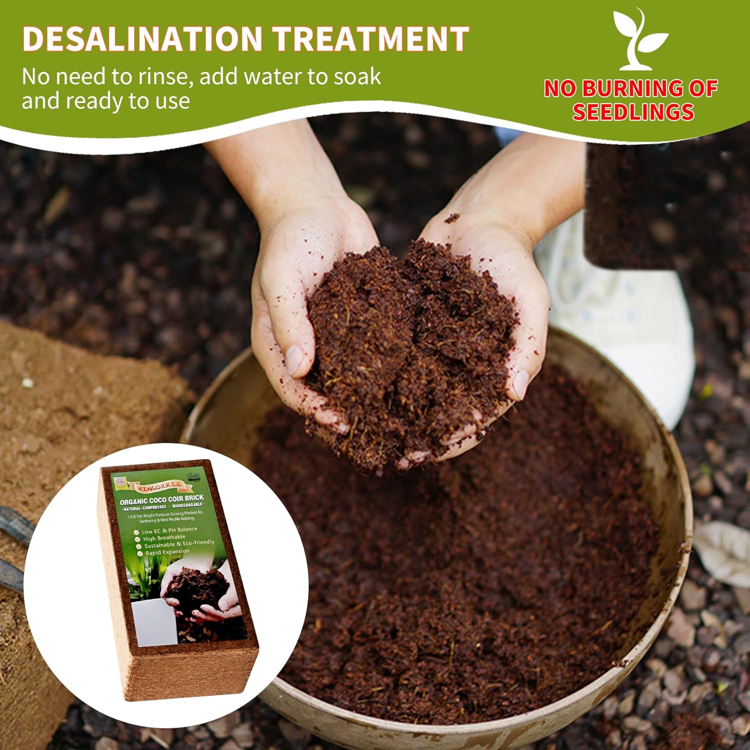 Coco Coir Brick for Plants- 3 Pack,1.4lbs 100% Organic Coconut Coir Soil Neutral pH, for Plant Growth and Root Developmentfor Growing Vegetables & Ideal Reptile Bedding (3) - Pet Explorer