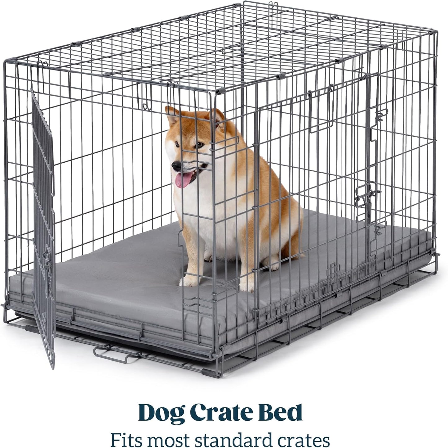 Cybarmour Indestructible Dog Bed - Outdoor Waterproof Chew Proof Dog Crate Pad - Orthopedic Kennel Mat for Aggressive Chewers - Large Breeds & Fits 42-Inch Crate - 41"x27", Limestone - Pet Explorer