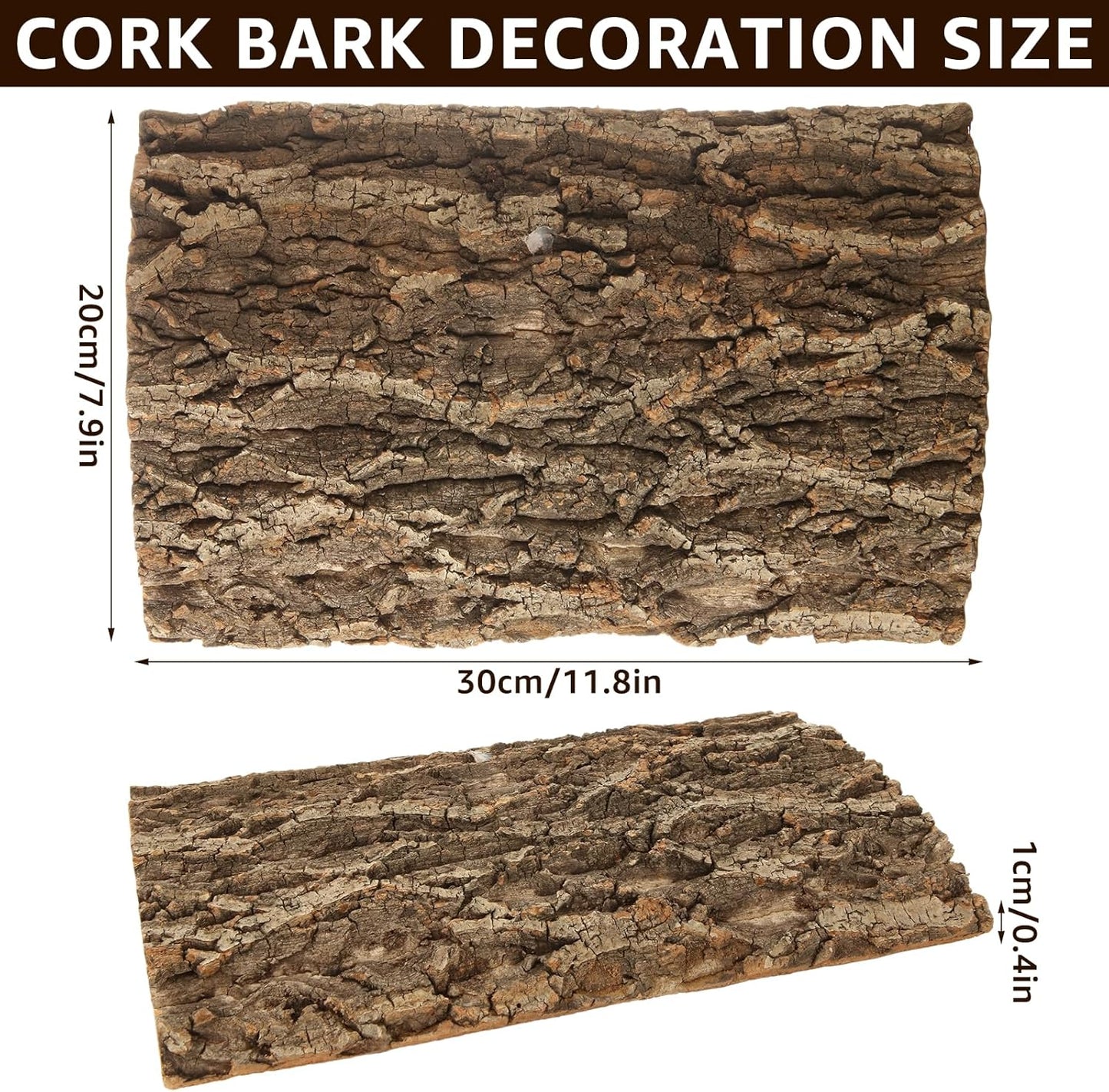 RHBLME 6 Pack Cork Bark for Reptiles, 11.8" L x 7.8" W Cork Bark for Terrarium, Reptile Tank Background Terrarium Backdrop Wall Decor Natural Reptile Climbing Mat - Pet Explorer