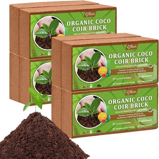 Riare 8pcs Organic Coco Coir Bricks Soil Blocks- 100% Natural Compressed Coco Peat Brick Coconut Fiber Substrate with Low EC& pH Balance, High Expansion Coco Coir Pith Coconut Husk for Garden - Pet Explorer