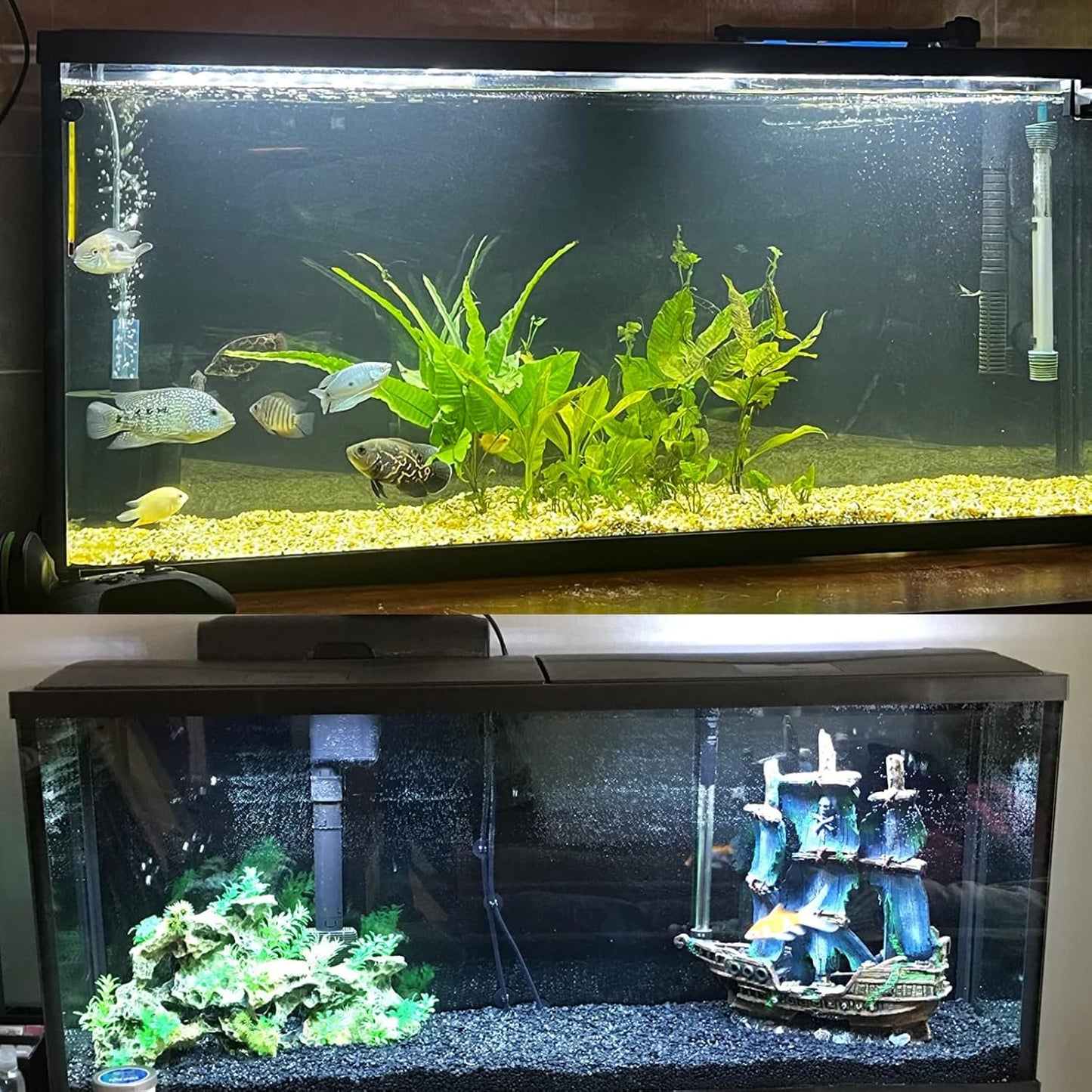 ELEBOX Aquarium Background Blue Black Fish Tank Background Picture 2 Sides Fish Backdrop for Aquarium Wallpaper 20" x 48" - Pet Explorer