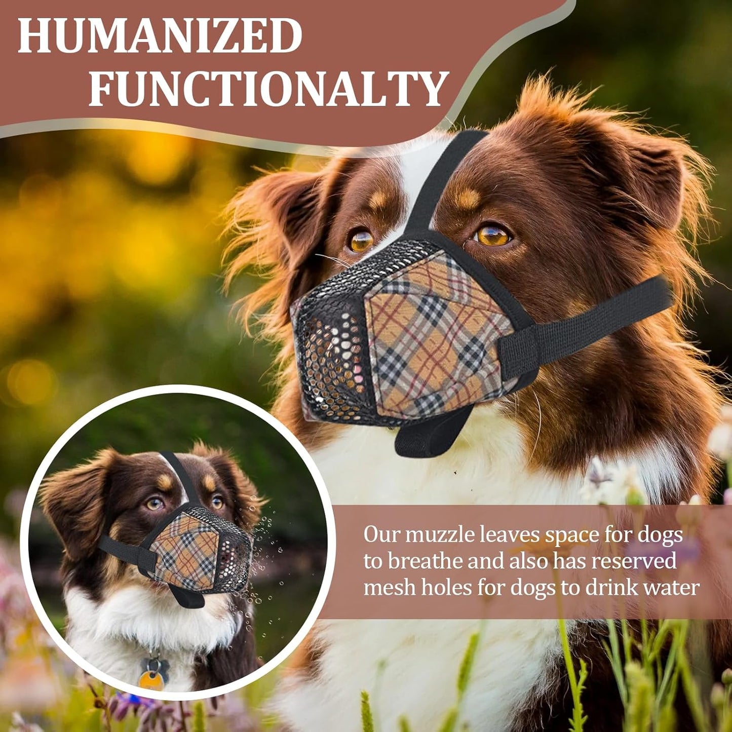 Dog Muzzle for Small Large Dogs - Soft Nylon Basket Muzzle with Adjustable Strap, Breathable Mesh Design Prevents Biting Chewing Licking Eating - Ideal for Training, Grooming & Vet Visits (Yellow, S) - Pet Explorer