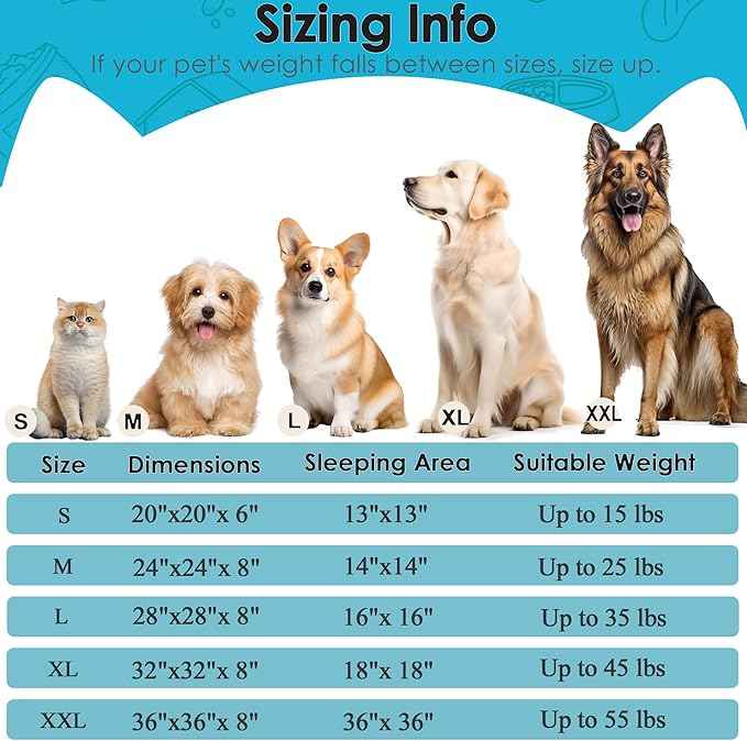 Extra Large Dog Beds, 36 Inch Human Dog Anxiety Relief Comfort Bed, Indestructible & Chew Proof Pet Beds (Light Blue)