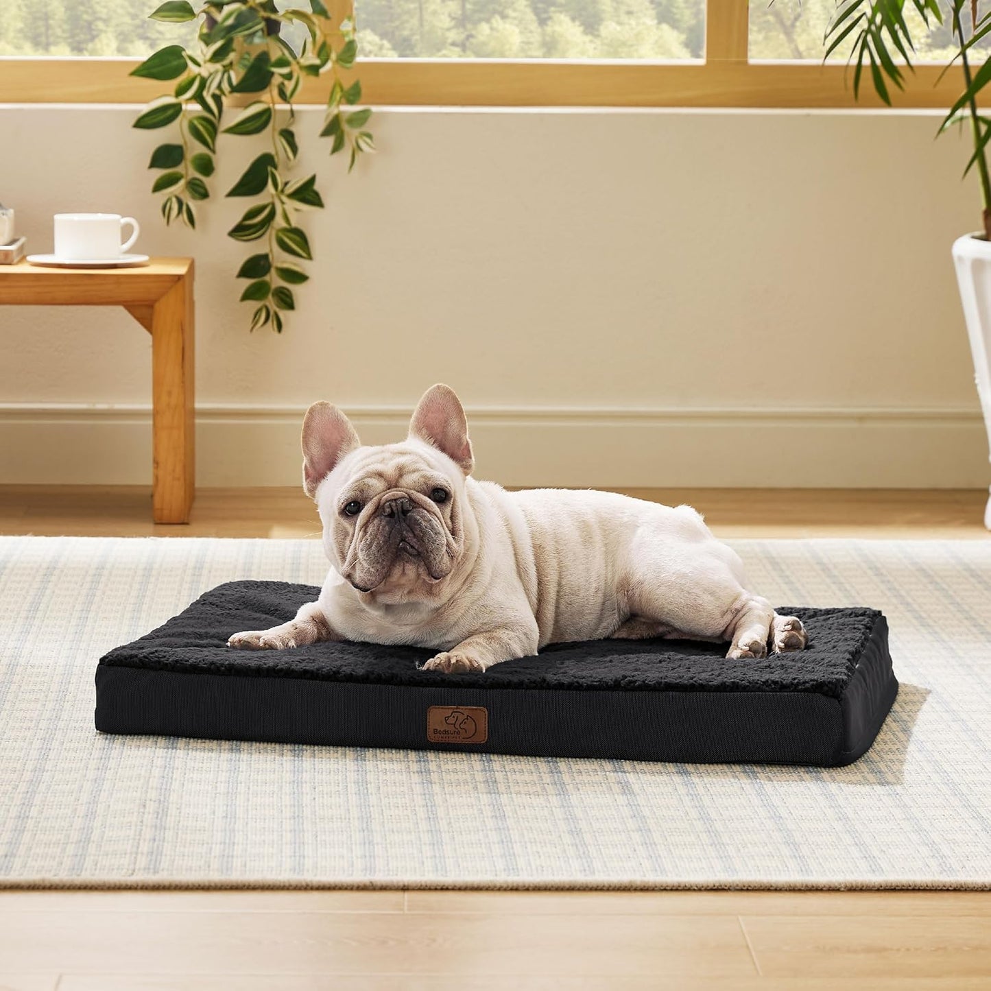 Bedsure Dog Bed Medium Size Dog - Orthopedic Waterproof Puppy Beds with Removable Washable Cover, Egg Crate Foam Pet Mat, Suitable for Pet Up to 35 lbs - Pet Explorer