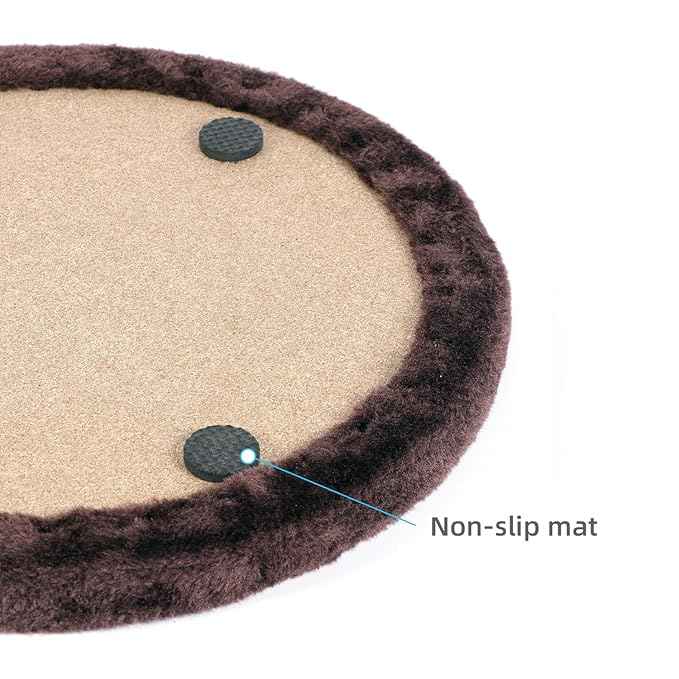 Happi N Pets Large Cat Self Groomer, Arch Grooming Brush with Heavy Wooden Scratching Pad, Rubbing Post & Toy, Cat Face Scratchers Body Massager, Cat Scratchers for Indoor Cats, Brown