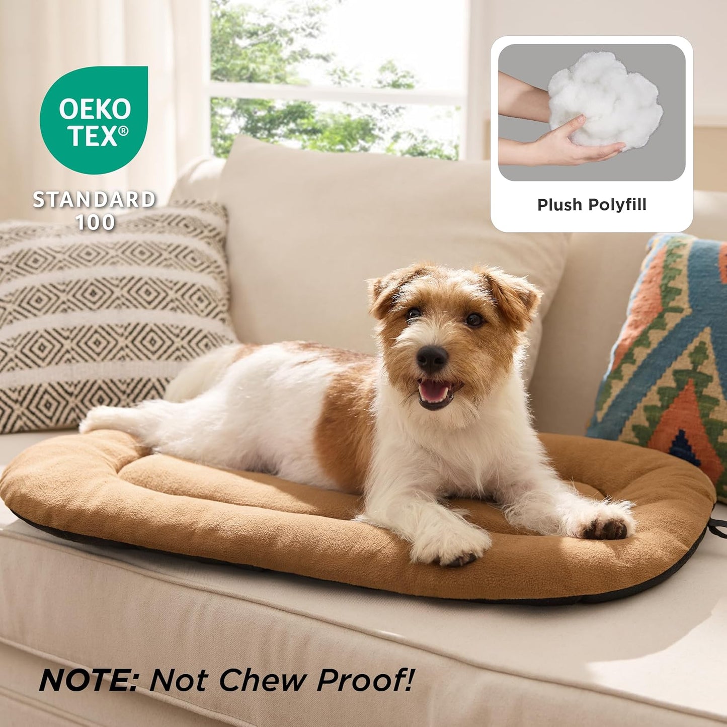 Bedsure Washable Dog Crate Pad for Extra Large Dogs, Anti-Slip Puppy Kennel Dog Bed for Crate - Ultra Soft Fleece Flat Thin Pet Mat (Not Chew Proof), Brown XL 41"x27" - Pet Explorer