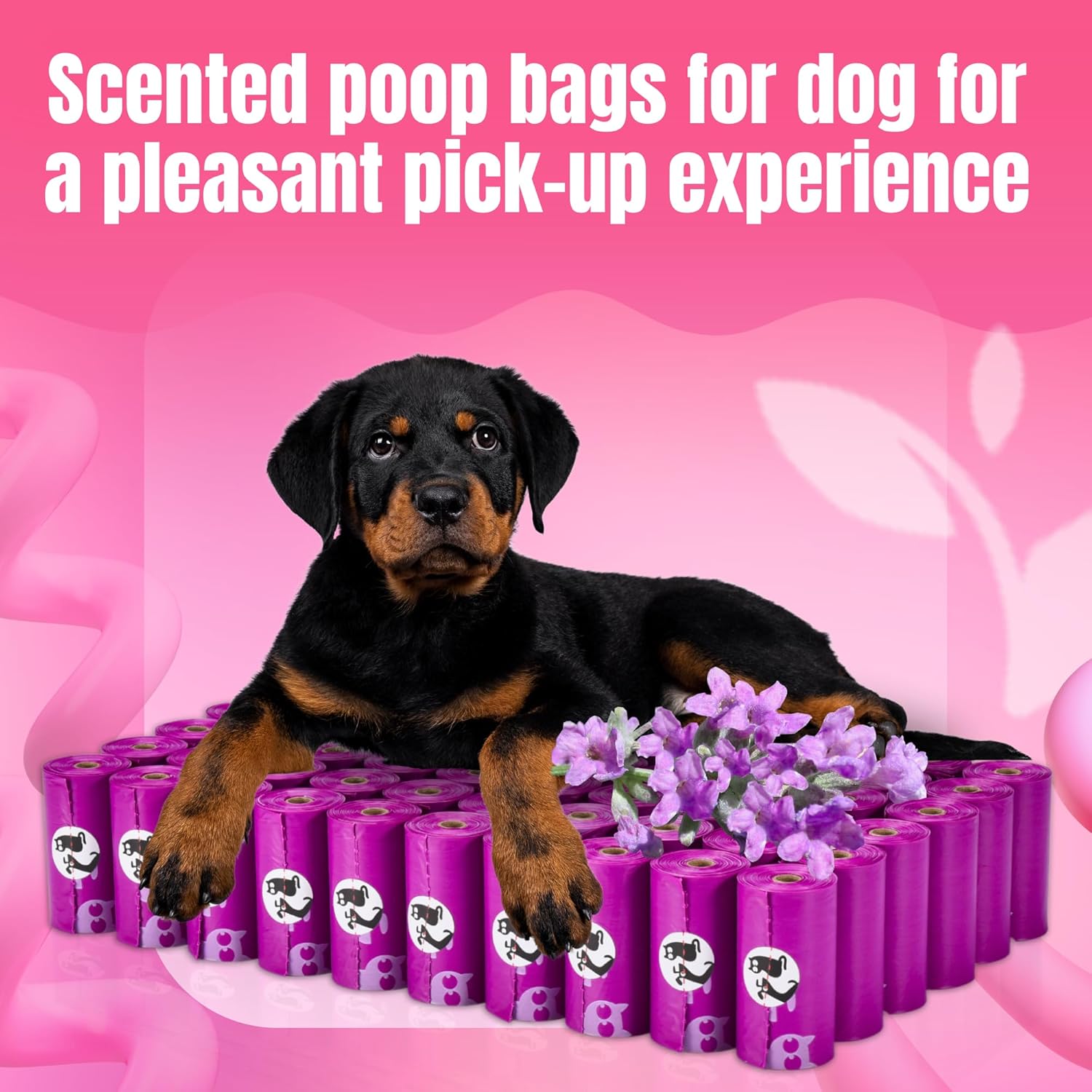 Pet N Pet Poop Bags for Dogs, 960 Counts Lavender Scented Dog Poop Bags Rolls, USDA Certified 38% Plant Based & 62% PE Dogs Waste Bag, Doggie Poo Bag - Pet Explorer