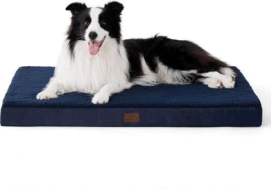 Bedsure Dog Beds Large Sized Dog - Orthopedic Flat Pet Beds with Removable Washable Cover, Egg Crate Foam Puppy Mat, Suitable for Pet Up to 65 lbs - Pet Explorer