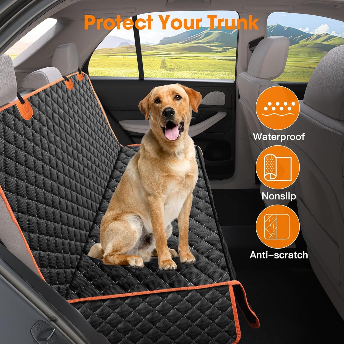 MIXJOY Truck Back Seat Cover for Dogs, Waterproof Pet Seat Covers for Trucks, Dog Cover for Truck Back Seat, Nonslip Pet Bench Seat Cover for Ford F150 F250 F350/Chevrolet Silverado/GMC/Ram - Pet Explorer