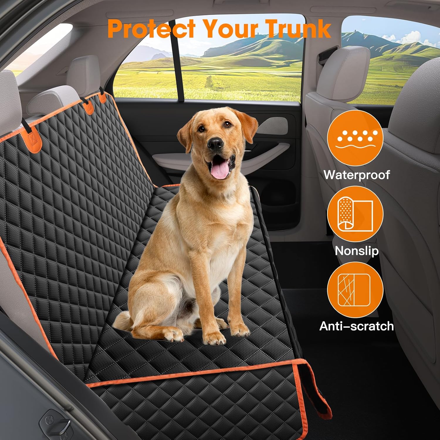 MIXJOY Truck Back Seat Cover for Dogs, Waterproof Pet Seat Covers for Trucks, Dog Cover for Truck Back Seat, Nonslip Pet Bench Seat Cover for Ford F150 F250 F350/Chevrolet Silverado/GMC/Ram - Pet Explorer
