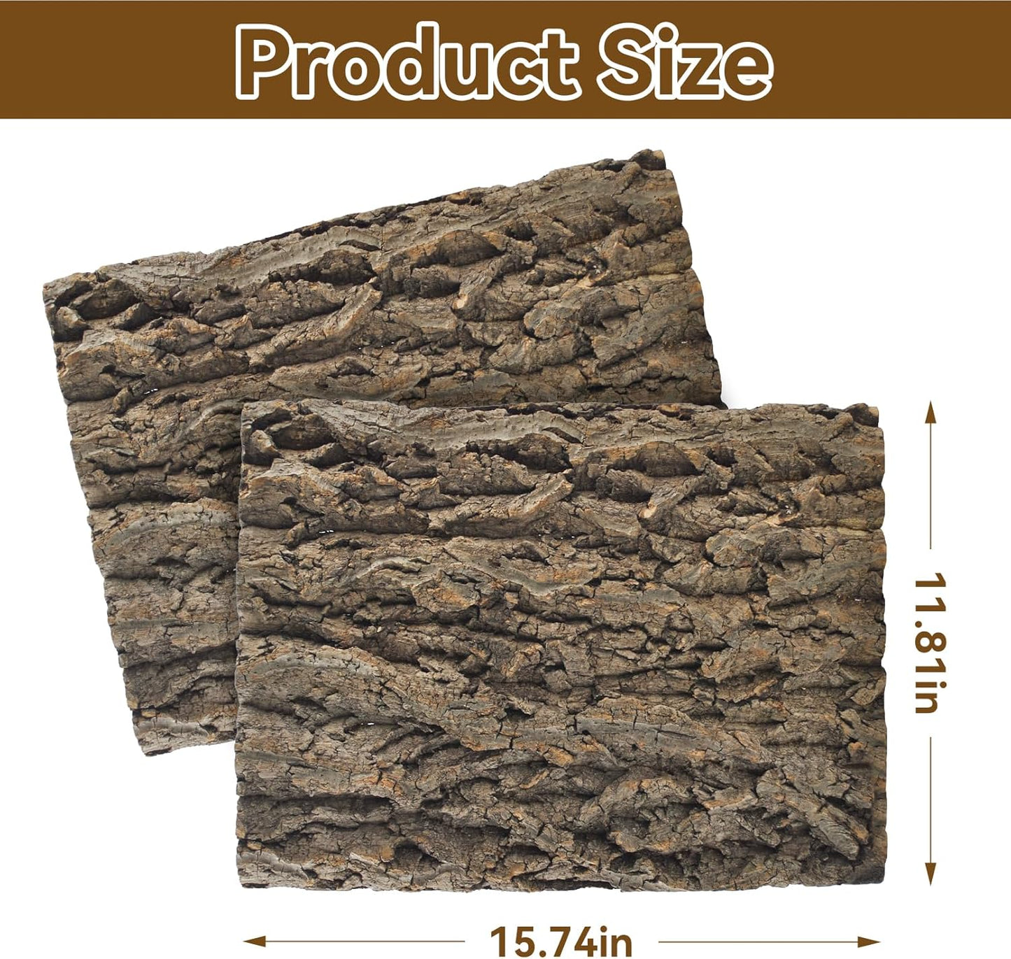 2PCS Reptile Cork Bark Background,15.74 x 11.81 Inch Natural Cork Wood Terrarium Background Bearded Dragon Tank Bark Backdrop Wall Decor for Lizard Gecko Chameleon Tortoise Snake Spider Frog - Pet Explorer