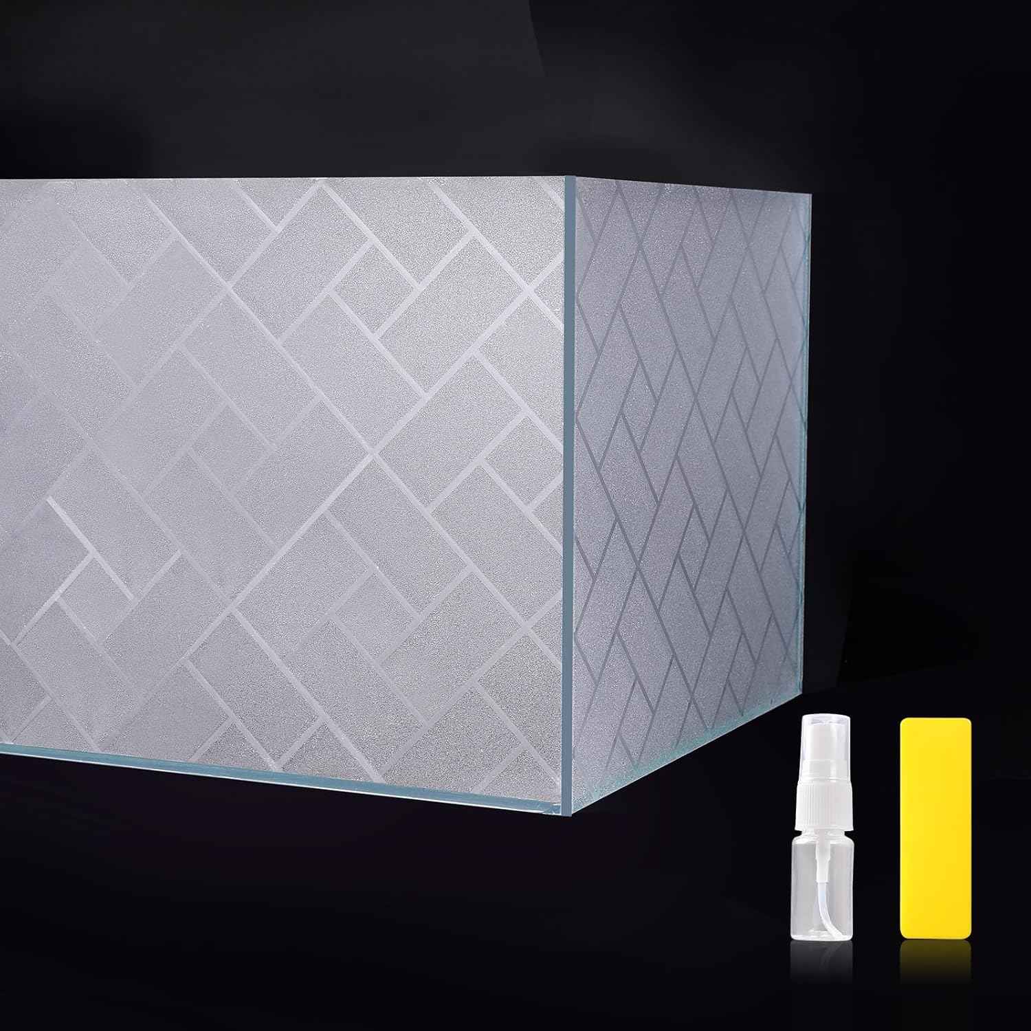 Aquarium Background Paper Decor Fish Tank Backdrop Wallpaper Electrostatic Adhesive, No Glue, Easy to Install, Reusable (19.7”H×59.1" L, Grid Transparent)