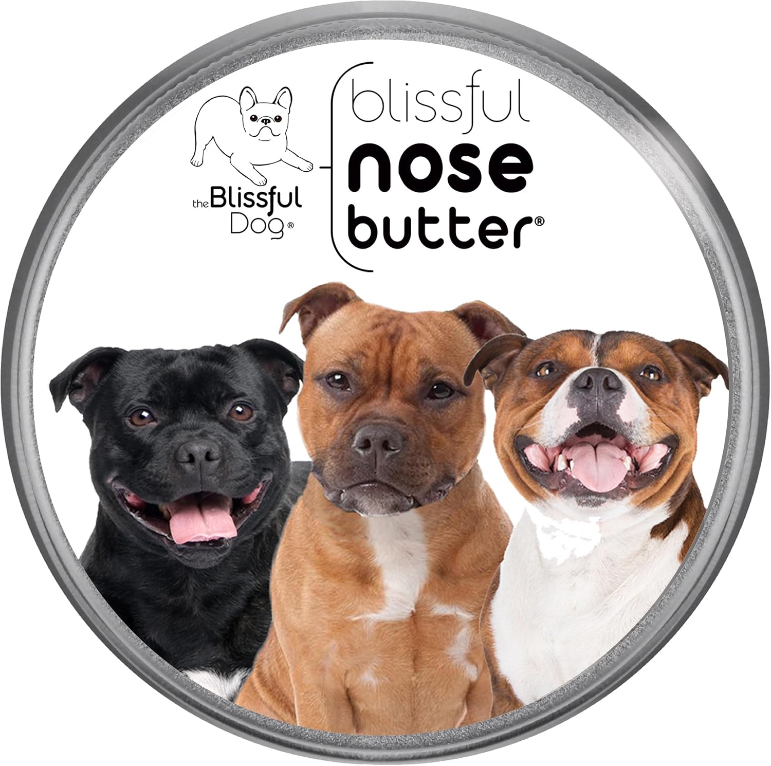 The Blissful Dog Staffordshire Bull Terrier Nose Butter, Versatile Dog Nose Balm for Dry Nose, Handcrafted Nose Moisturizer, Easy-to-Apply Dog Essentials, Unscented, 2 oz. - Pet Explorer